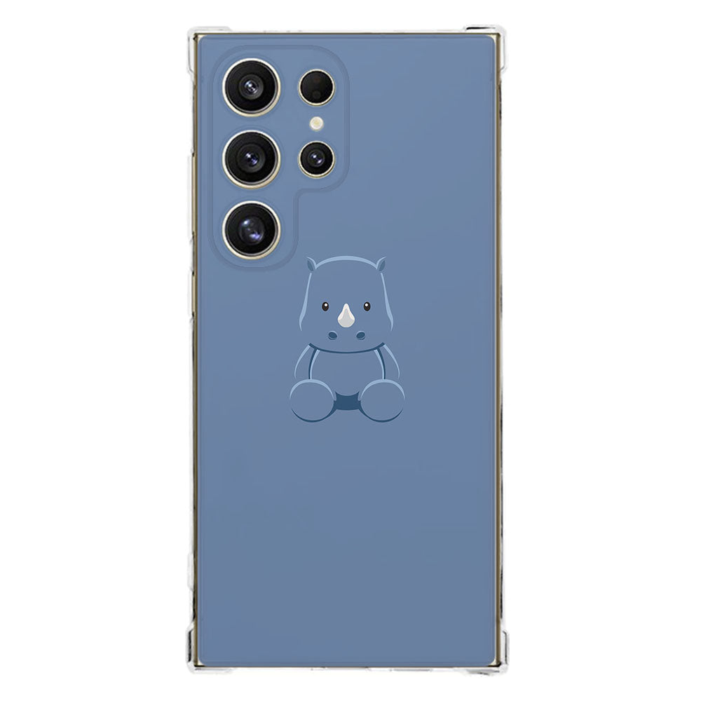 Samsung Galaxy S25 Ultra Hoesje - Baby Rhino TPU Antishock dierenontwerp TPU flexibel schokbestendig achterkant
