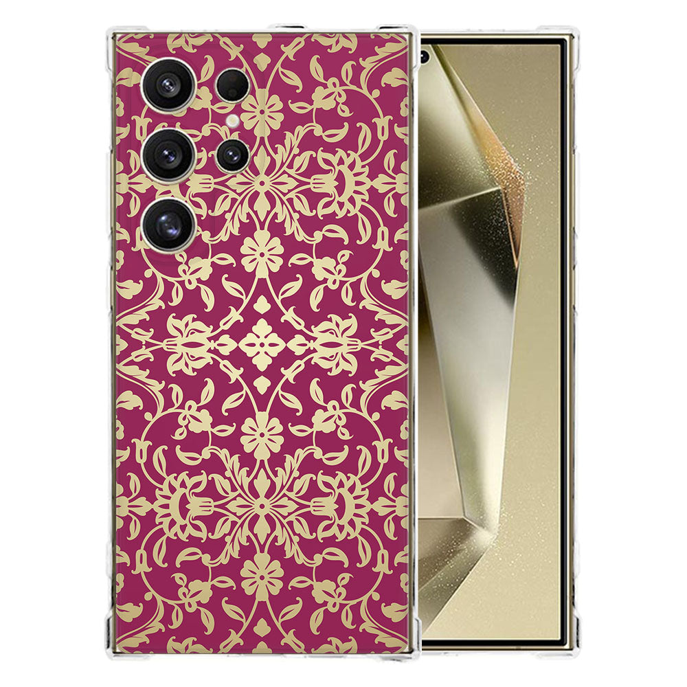 Samsung Galaxy S25 Ultra Hoesje Barok Pink TPU Antishock achterkant design