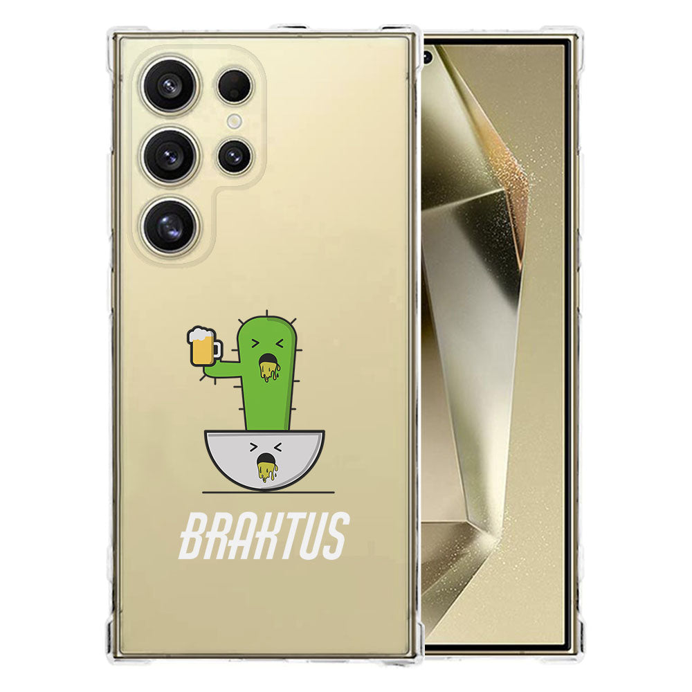 Samsung Galaxy S25 Ultra Hoesje - Braktus TPU Antishock hoesje cactus design achterkant