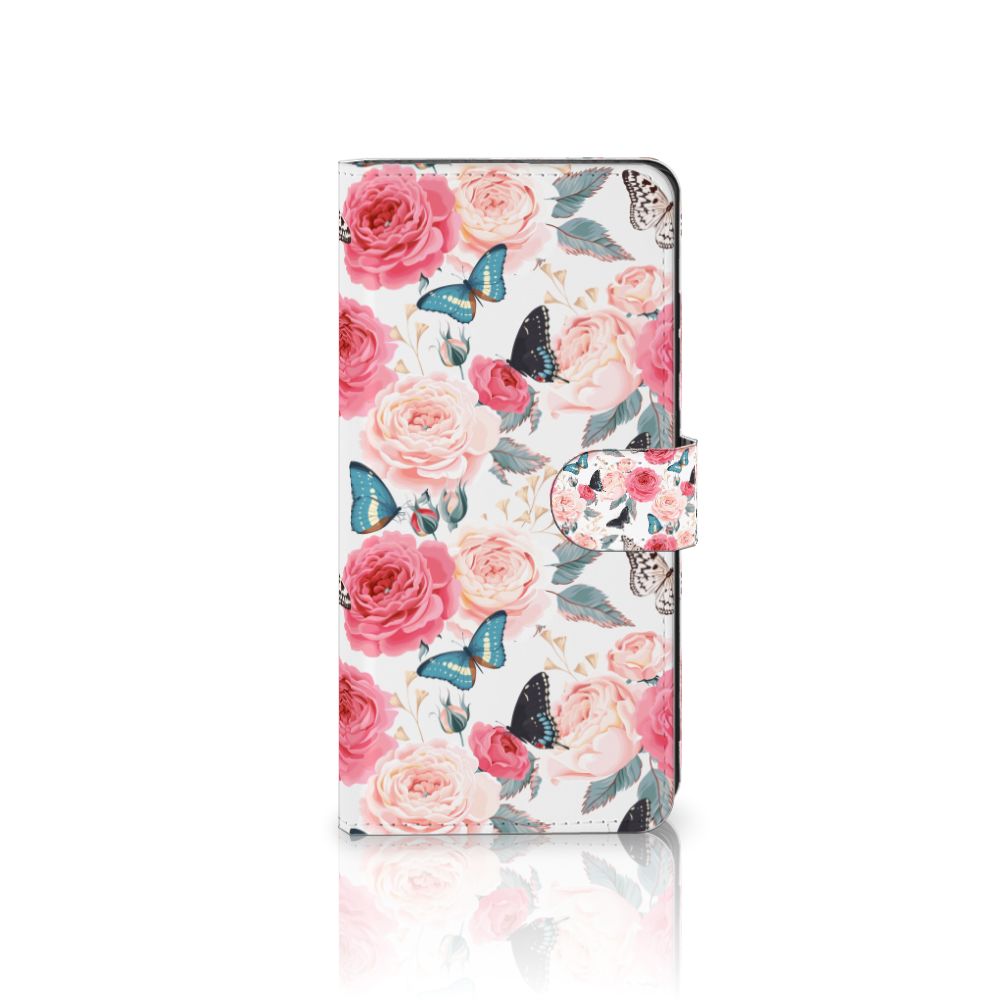 Samsung Galaxy S25 Ultra Hoesje Butterfly Roses boekhoesje vlinders rozen voorkant