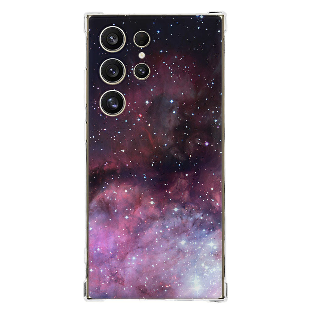 Samsung Galaxy S25 Ultra Hoesje Galaxy TPU Antishock ruimte sterren design achterkant