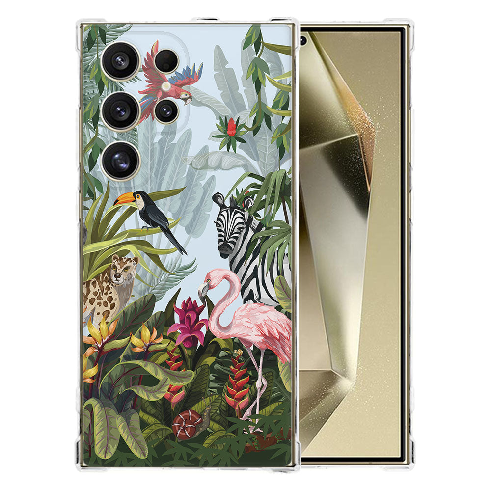Samsung Galaxy S25 Ultra Hoesje Jungle TPU Antishock voorkant ontwerp