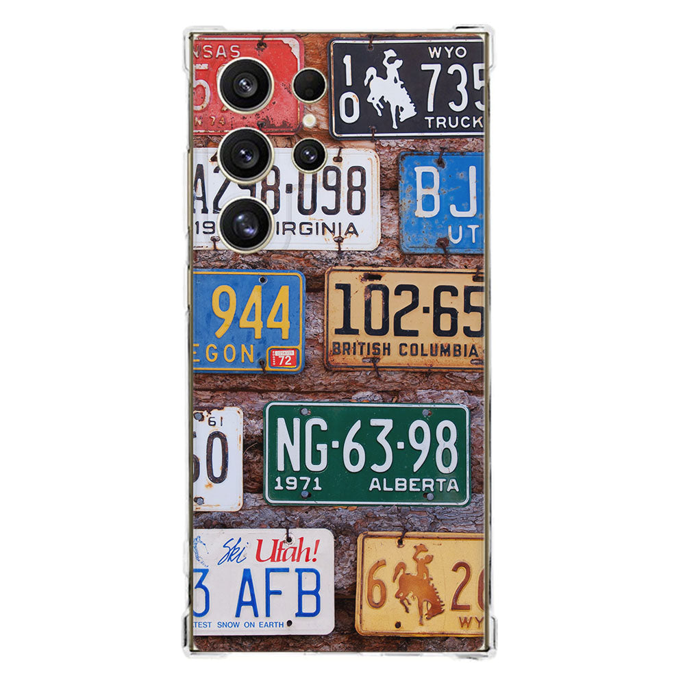 Samsung Galaxy S25 Ultra Hoesje Kentekenplaten TPU Antishock design kentekenplaten aanzicht