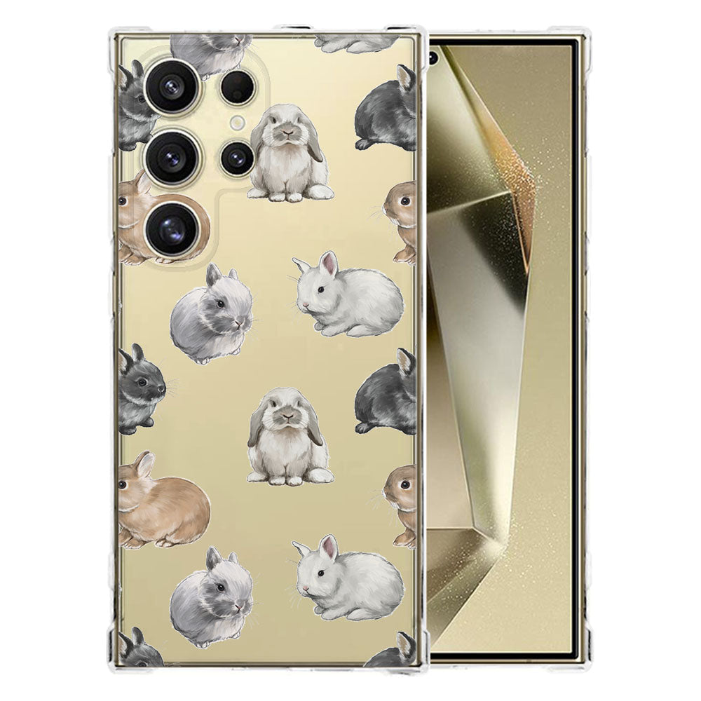 Samsung Galaxy S25 Ultra Hoesje Konijntjes TPU Antishock design konijntjes voorkant