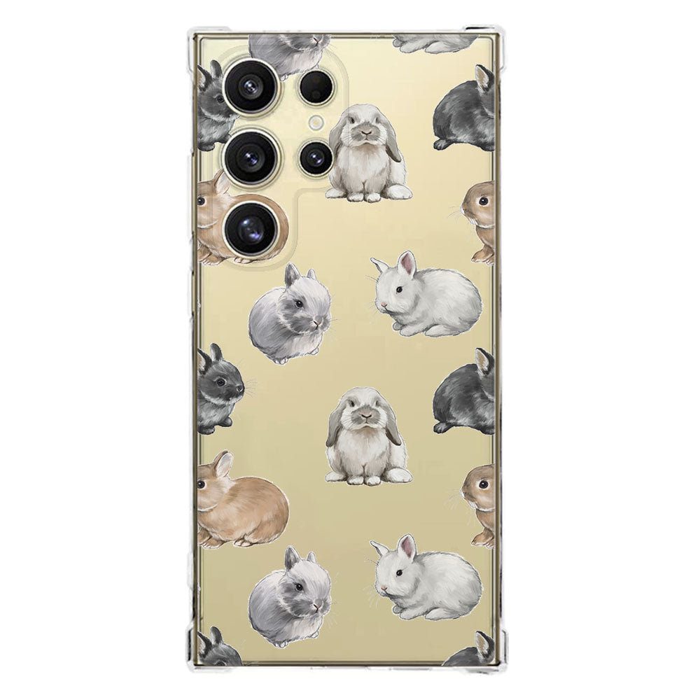 Samsung Galaxy S25 Ultra Hoesje Konijntjes TPU Antishock konijnen design voorkant