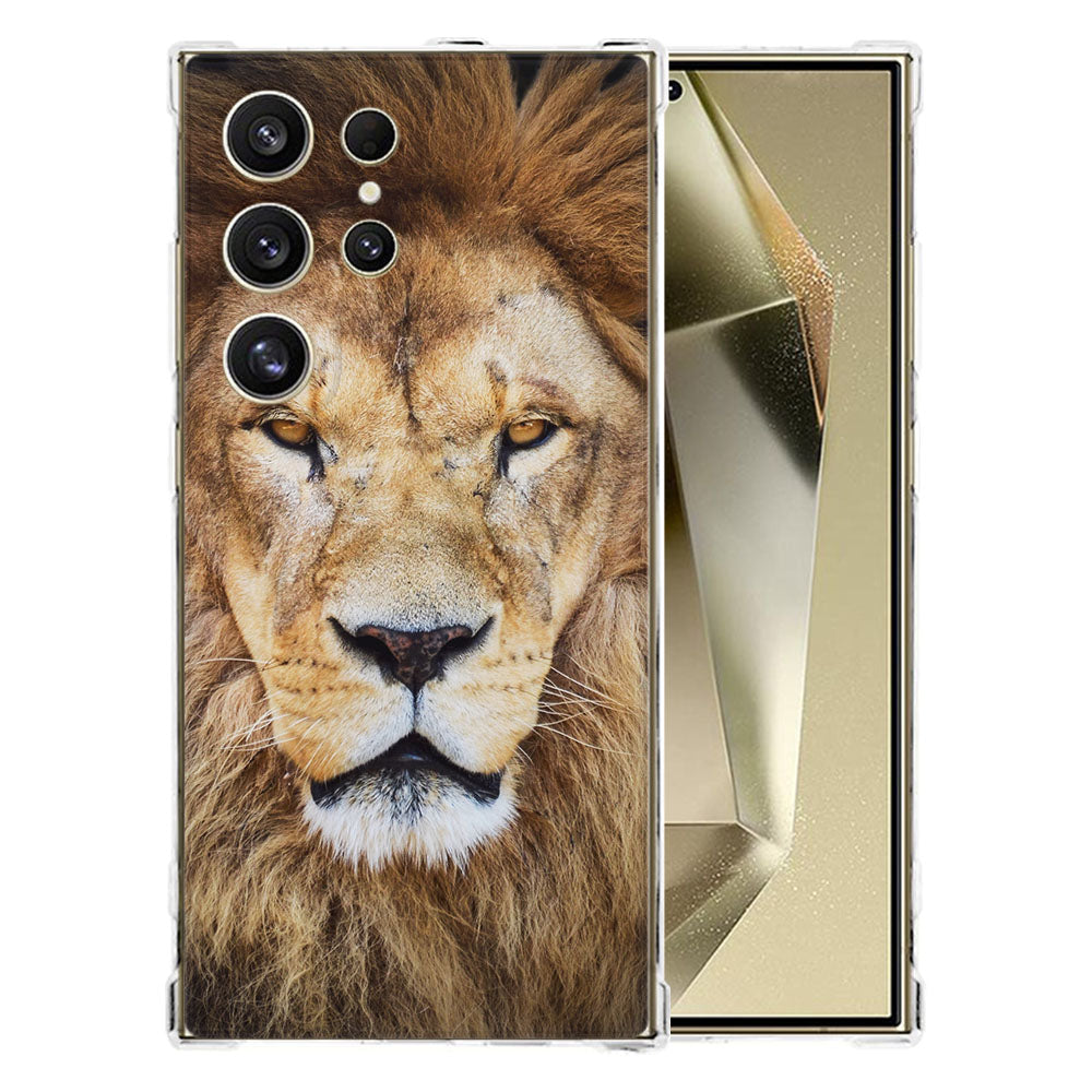 Samsung Galaxy S25 Ultra Hoesje Leeuw TPU Antishock voorzijde en achterzijde