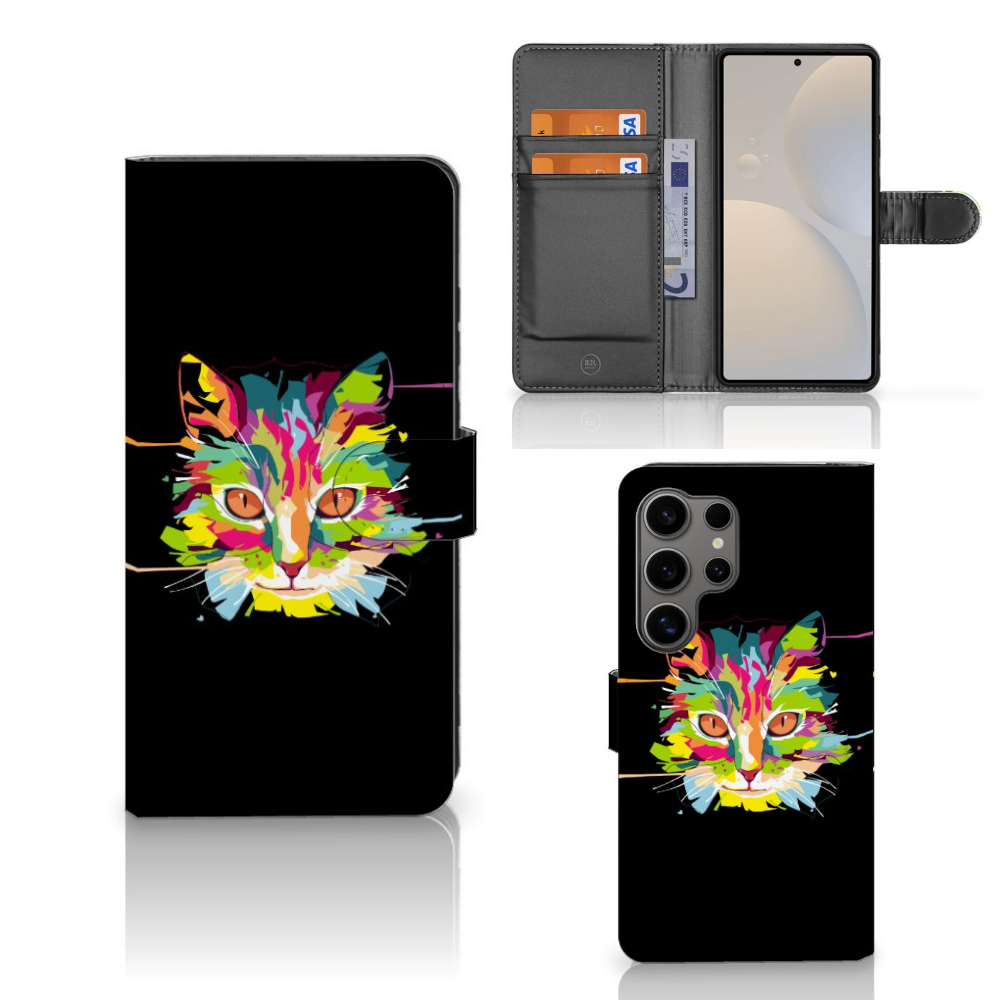 Samsung Galaxy S25 Ultra Leuk Hoesje Cat Color kattenkleur ontwerp voorkant