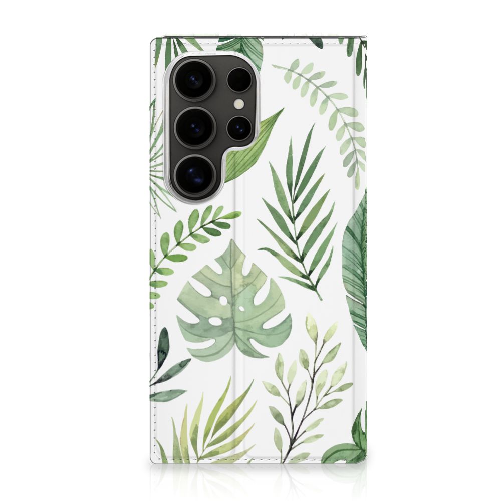 Samsung Galaxy S25 Ultra Smart Cover Leaves bladeren design voorkant