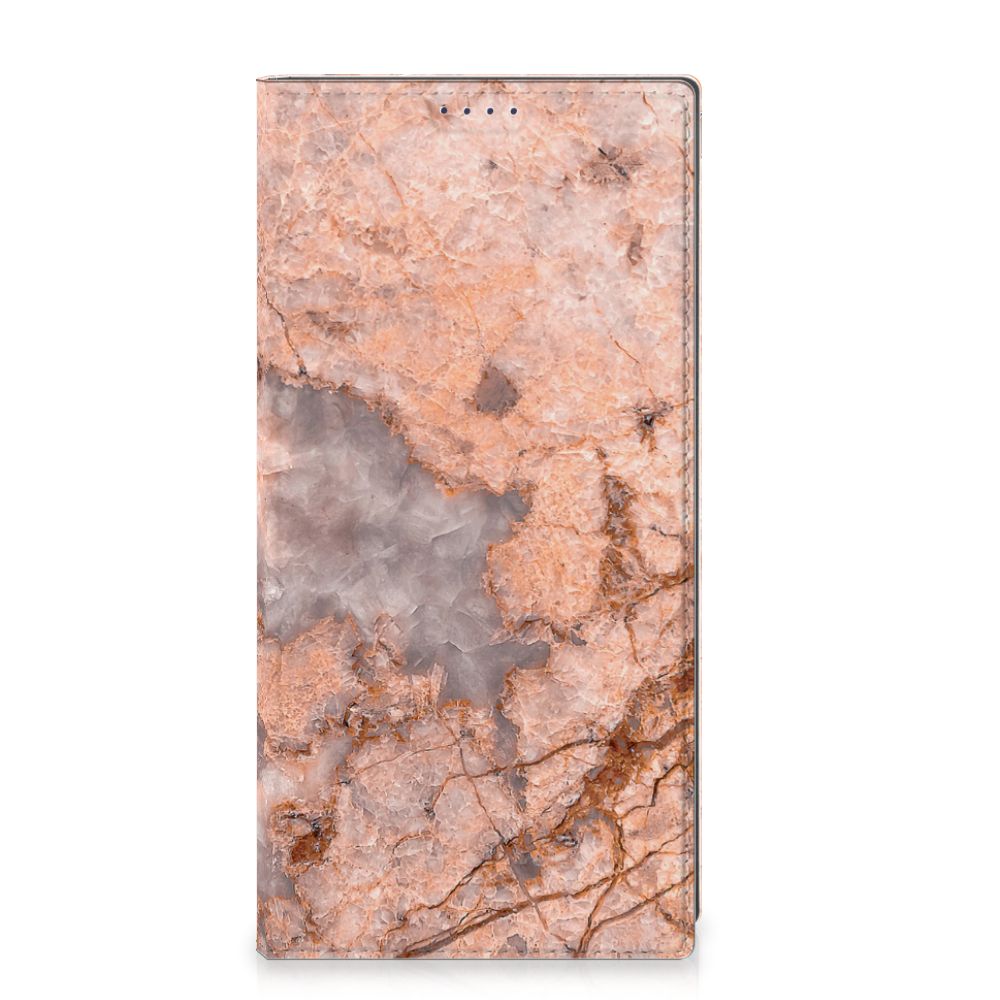 Samsung Galaxy S25 Ultra Standcase Marmer Oranje design hoesje voorkant