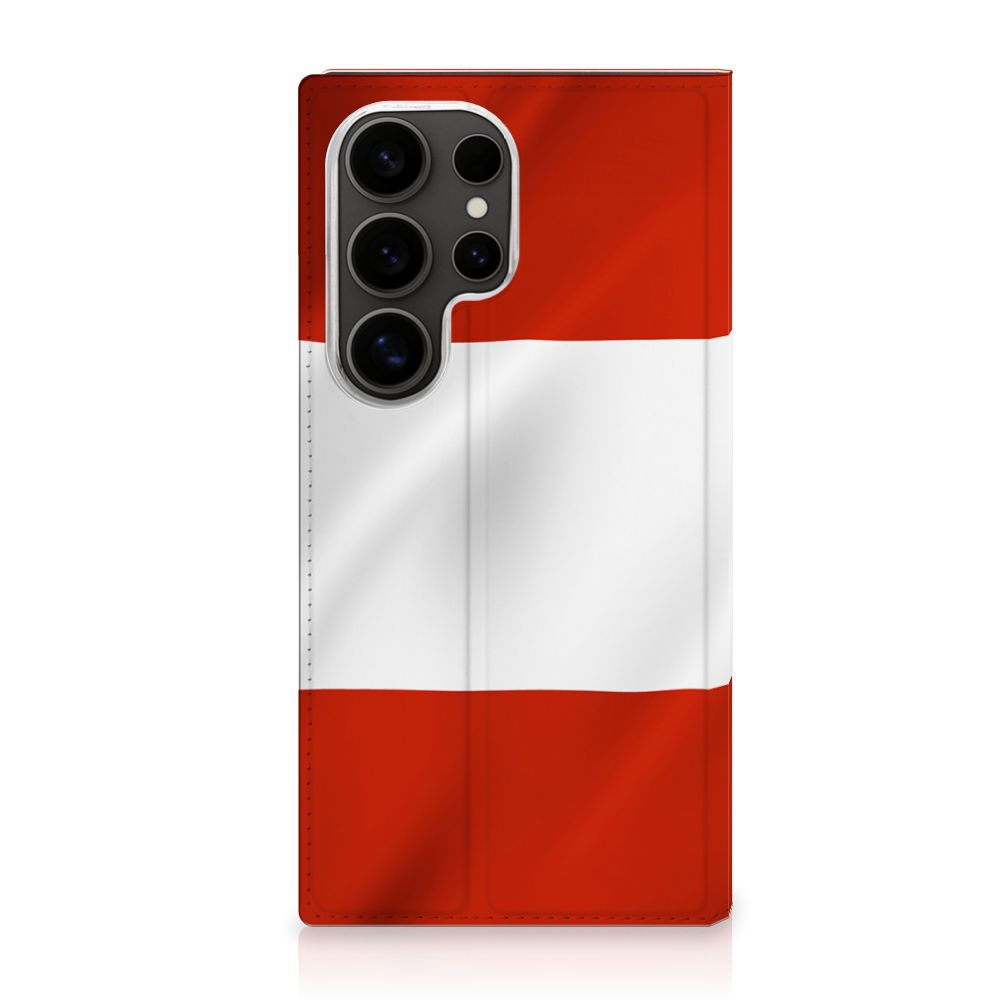 Samsung Galaxy S25 Ultra Standcase Oostenrijk vlag design voorkant