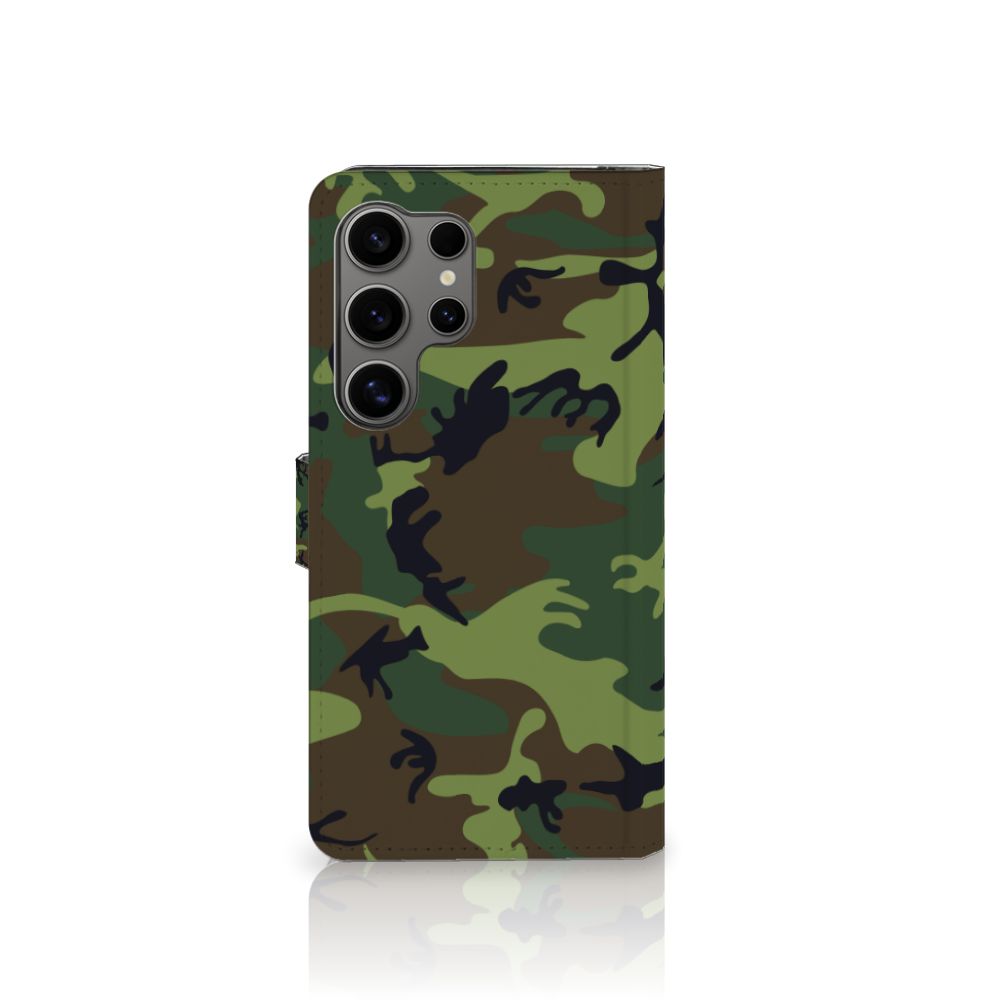 Samsung Galaxy S25 Ultra Telefoon Hoesje Army Dark telefoonhoesje camouflage print aanzicht