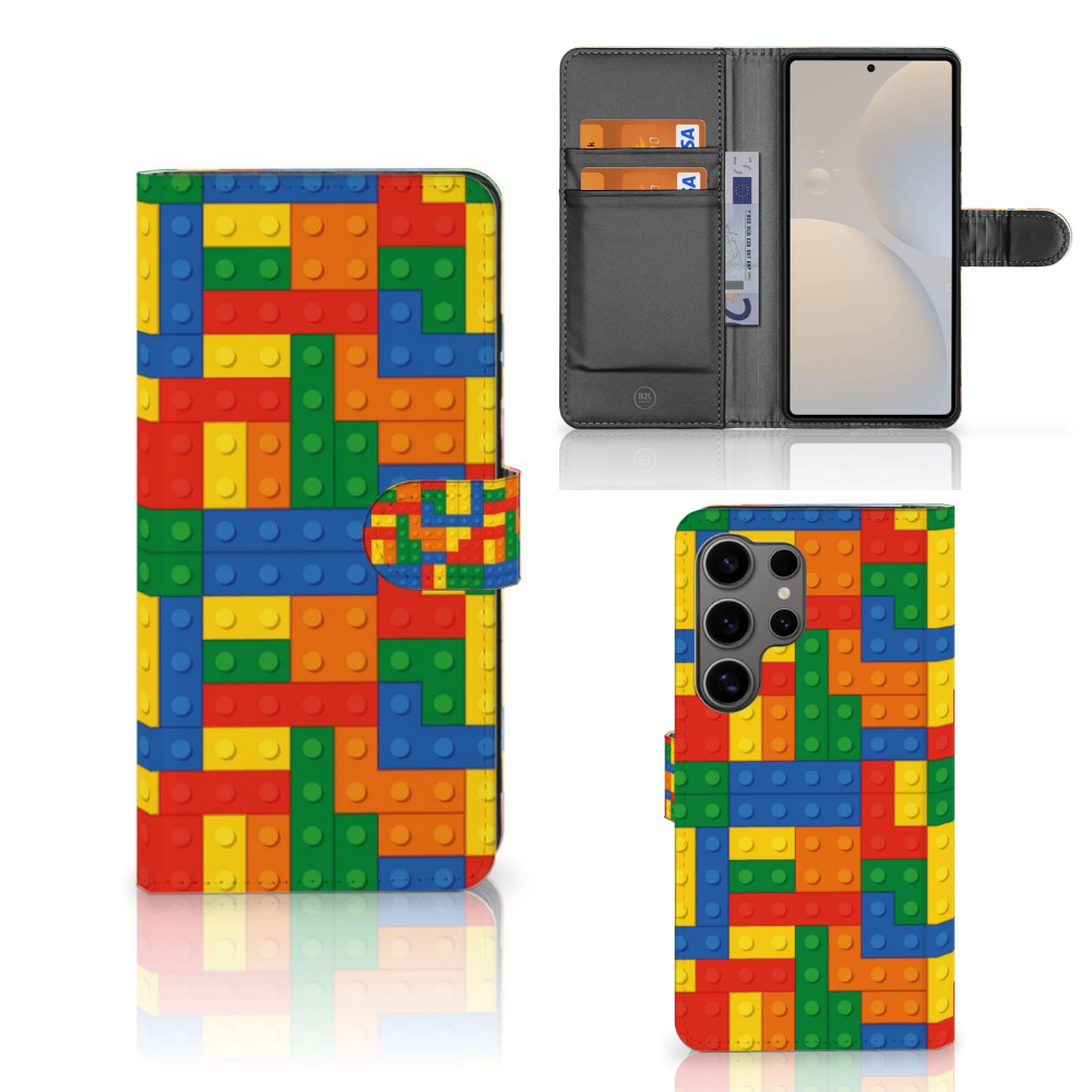 Samsung Galaxy S25 Ultra Telefoon Hoesje Blokken kleurrijk blokken design voorzijde en achterkant
