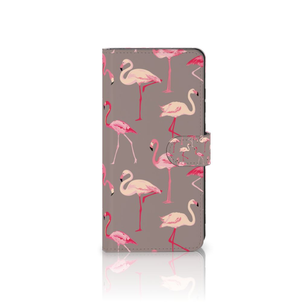 Samsung Galaxy S25 Ultra Telefoonhoesje met Pasjes Flamingo hoesje flamingo tropisch design voorkant