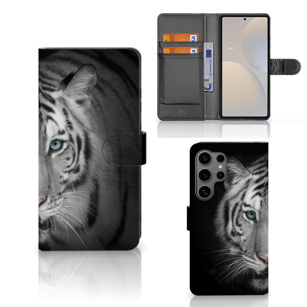 Samsung Galaxy S25 Ultra Telefoonhoesje met Pasjes Tijger tijger design voorkant