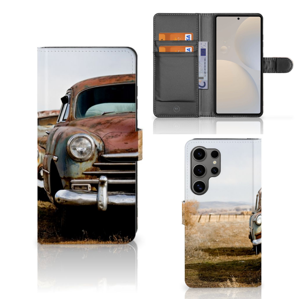 Samsung Galaxy S25 Ultra Telefoonhoesje met foto Vintage Auto design Vintage Auto aanzicht
