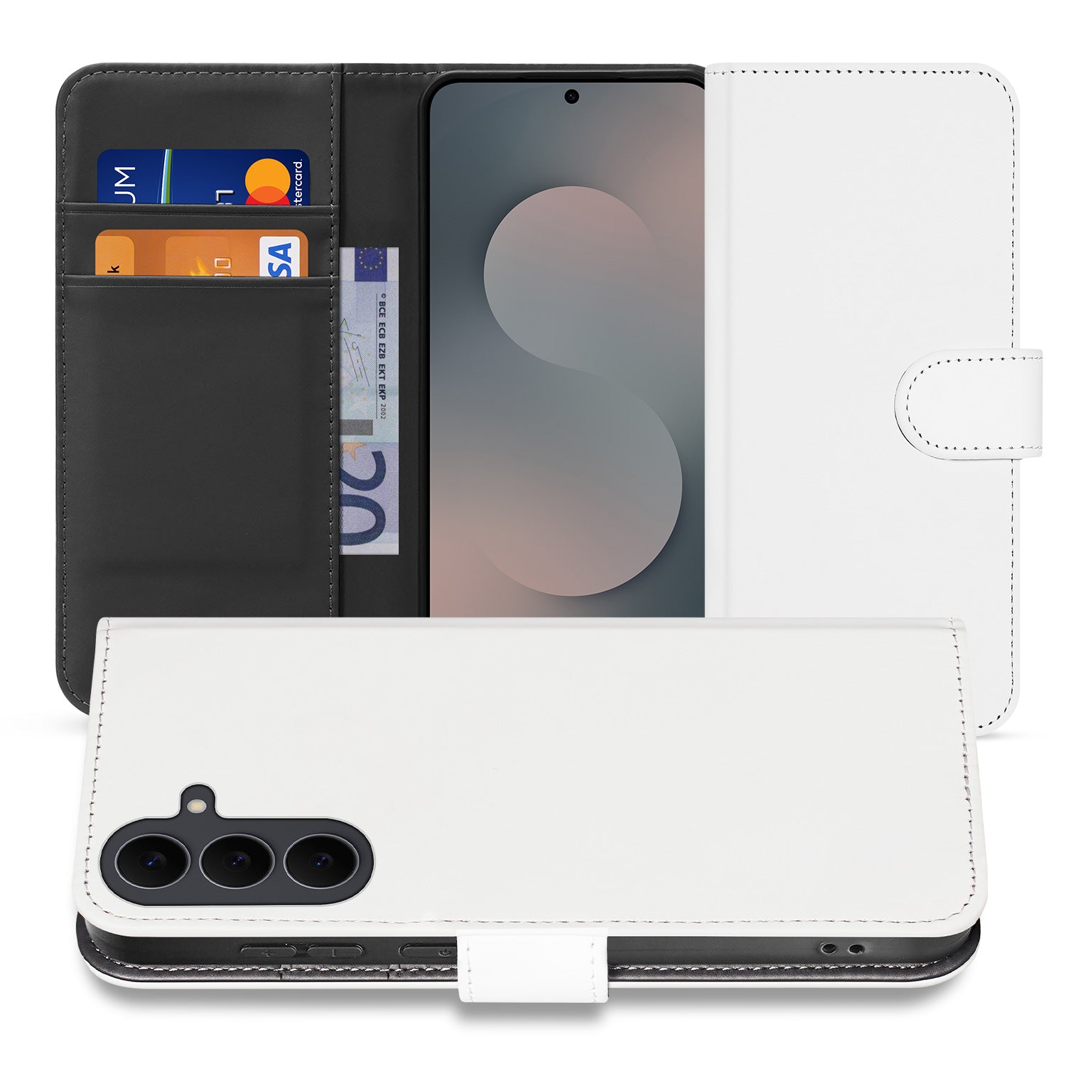 Samsung Galaxy S26 FE Bookcase Hoesje Wit met Pashouder