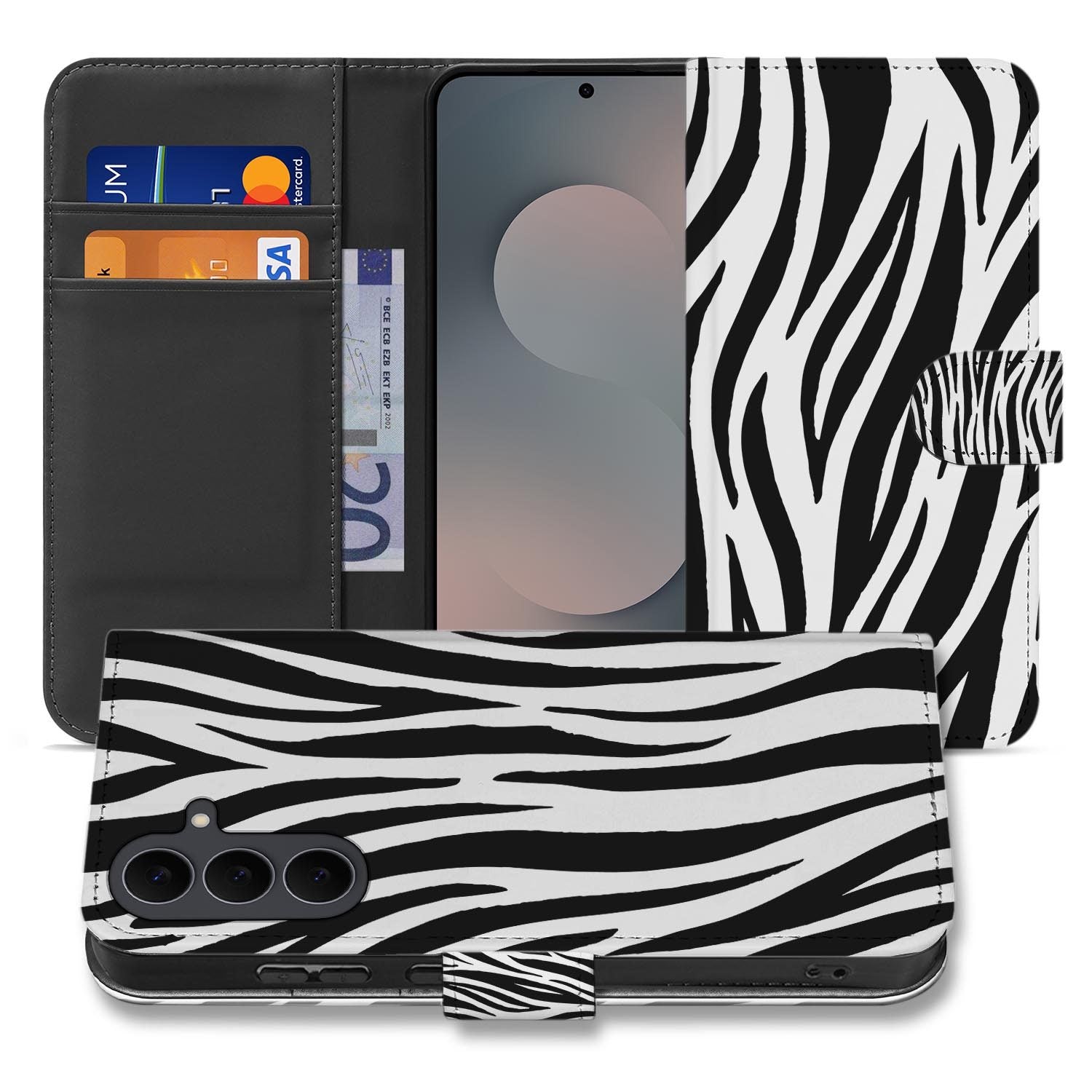 Samsung Galaxy S26 FE bookcase hoesje met Zebra-print uit de dierencollectie
