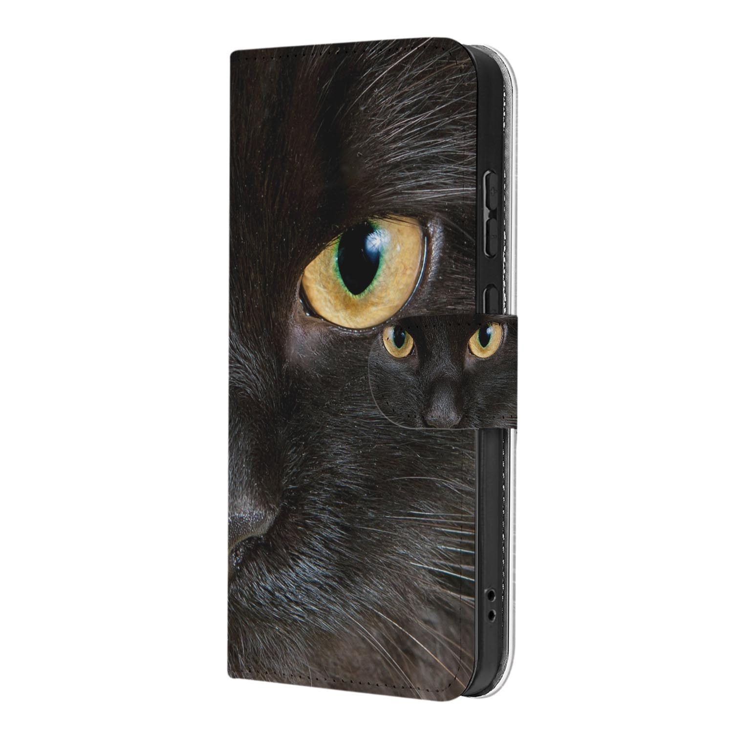 Kunstleren klaphoesje met Zwarte Kat voor Samsung Galaxy S26 FE