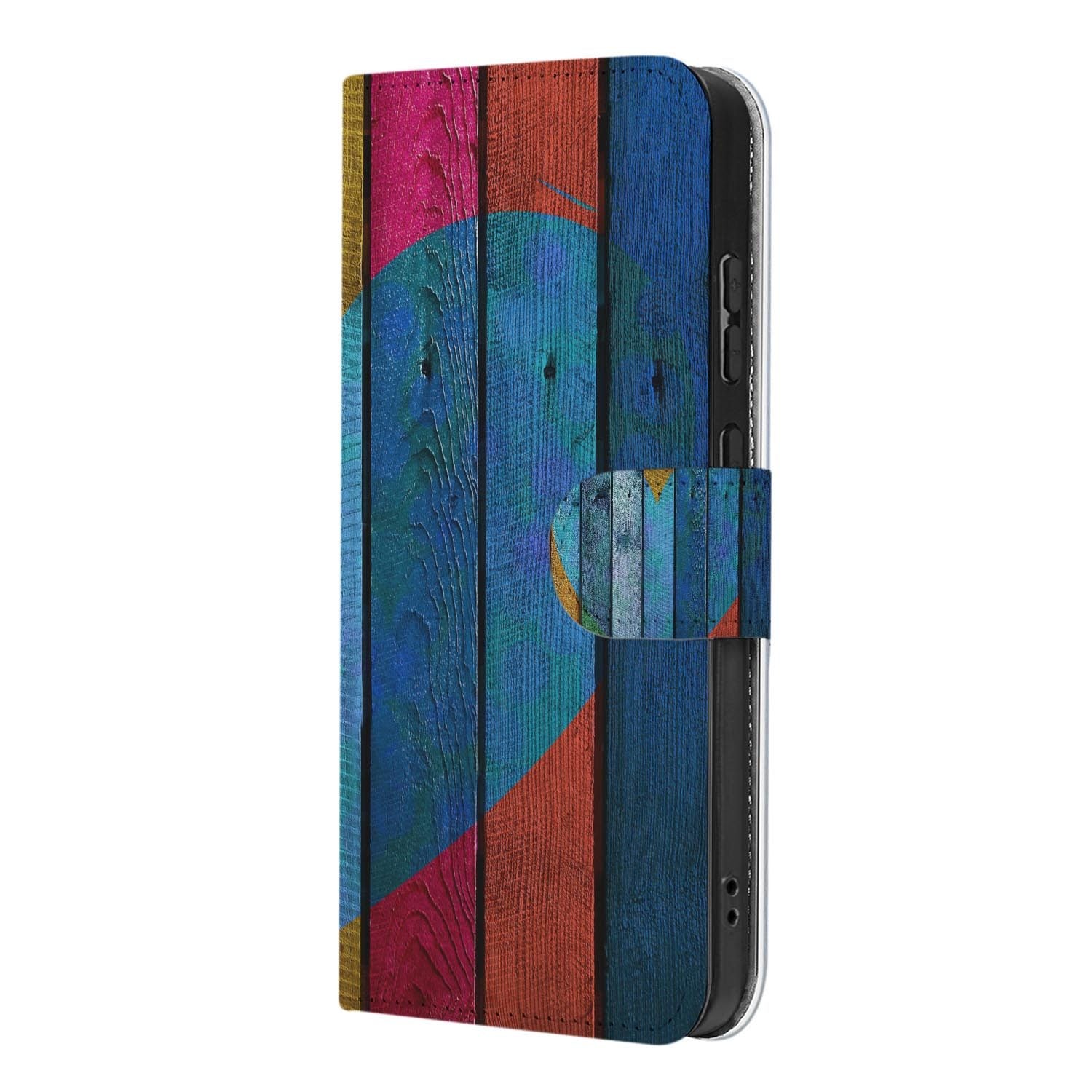 Kunstleren klaphoesje met Wood Heart motief voor de Samsung Galaxy S26 FE