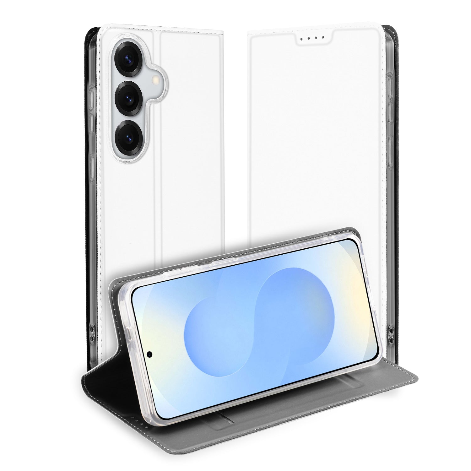 Samsung Galaxy S26 Plus Stand Case Hoesje Wit Vooraanzicht.