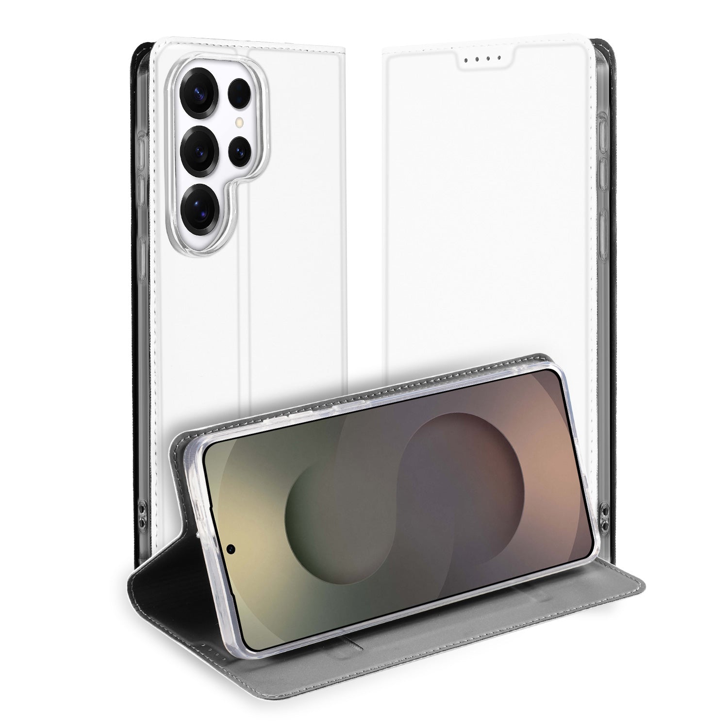 Samsung Galaxy S26 Ultra Stand Case Hoesje Wit  Aanzicht vooraanzicht.