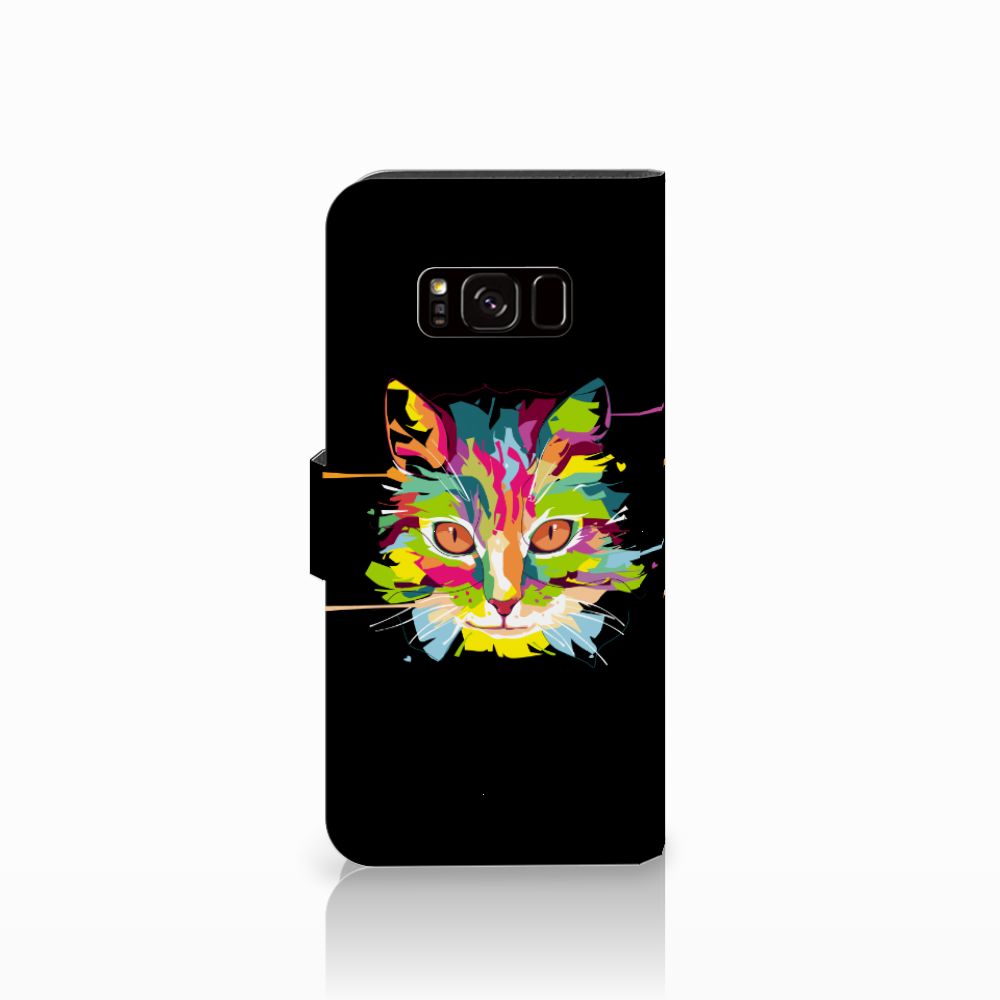 Samsung Galaxy S8 Leuk Hoesje Cat Color hoesje kat kleur zwart voorkant
