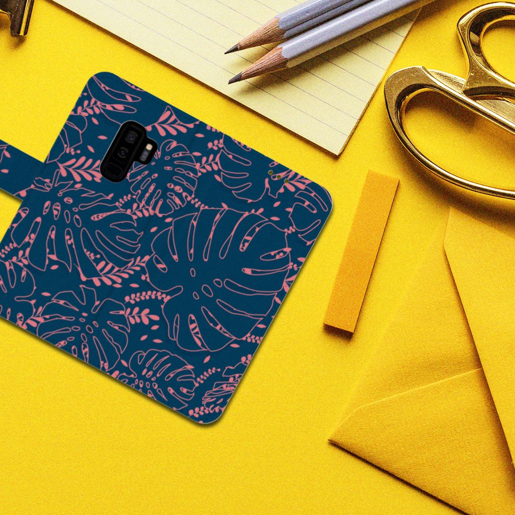 Samsung Galaxy S9 Plus Hoesje Palm Leaves palm bladeren design bovenaanzicht