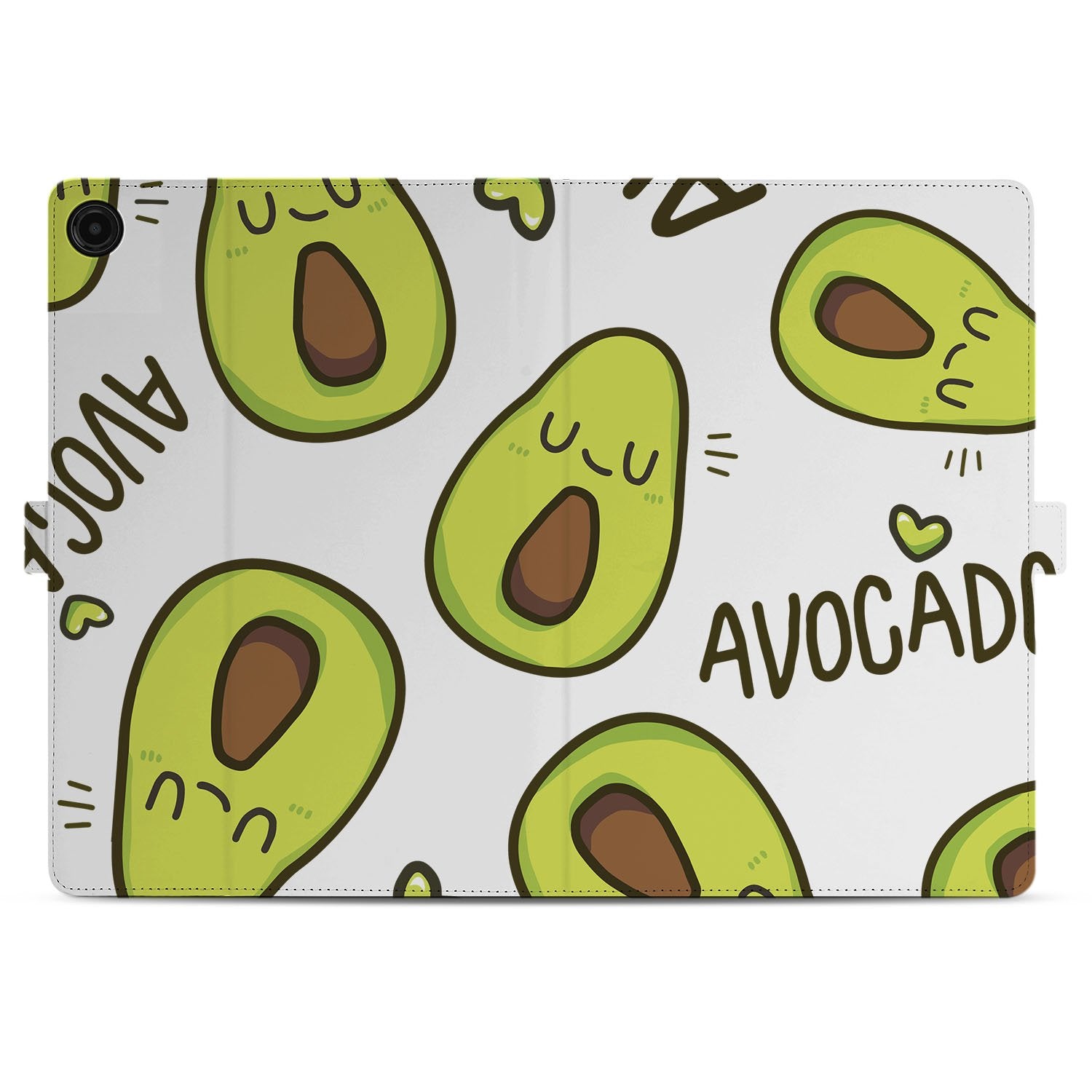 Samsung Galaxy Tab A11 Plus Book Case Hoesje met Standaard Avocado Singing avocado design voorkant