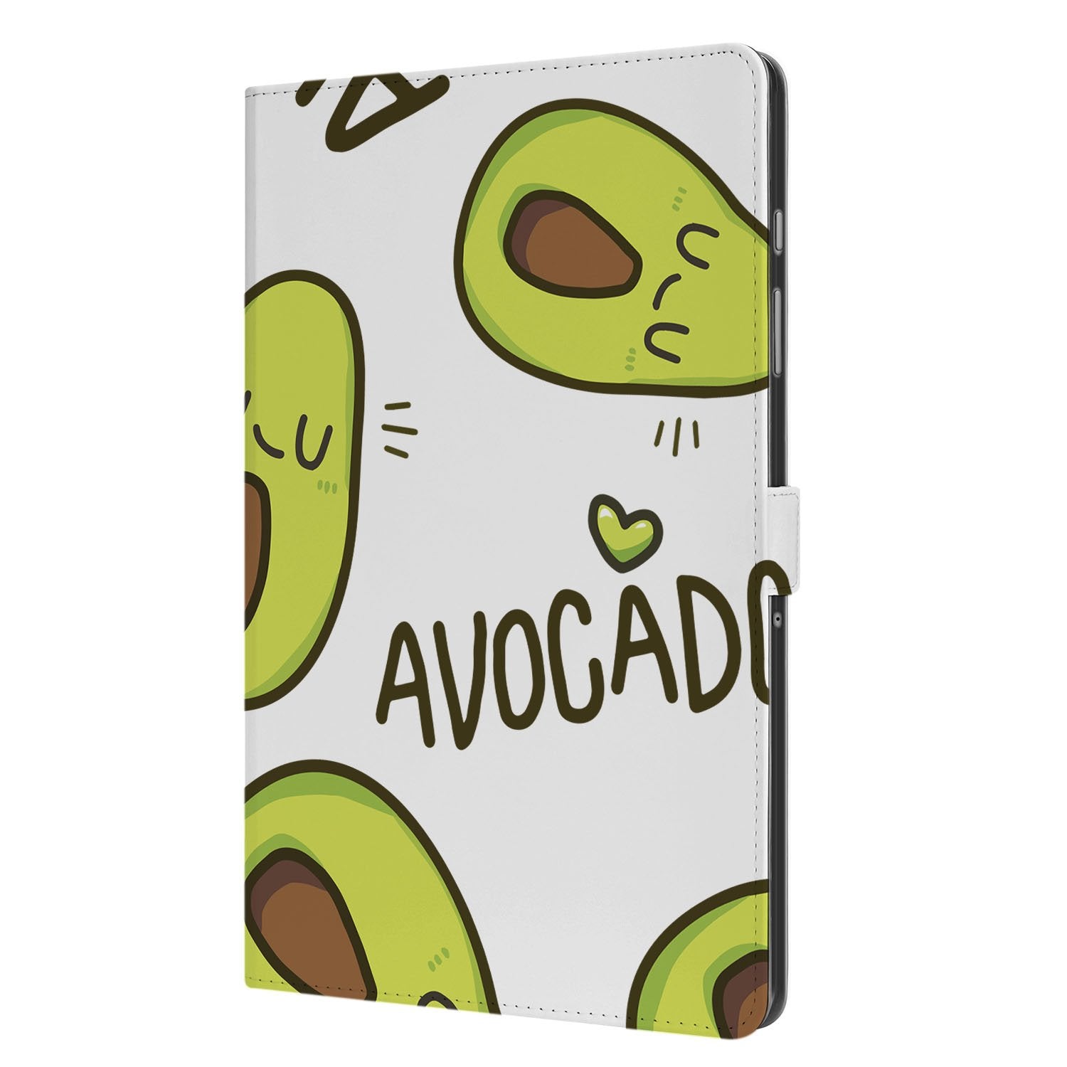Samsung Galaxy Tab A11 Plus Book Case Hoesje met Standaard Avocado Singing design avocado aanzicht