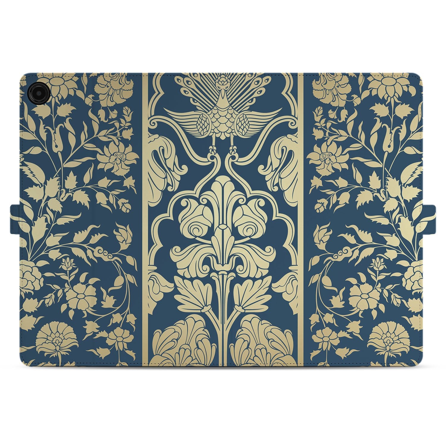 Samsung Galaxy Tab A11 Plus Book Case Hoesje met Standaard Beige Flowers achterkant design bloemen