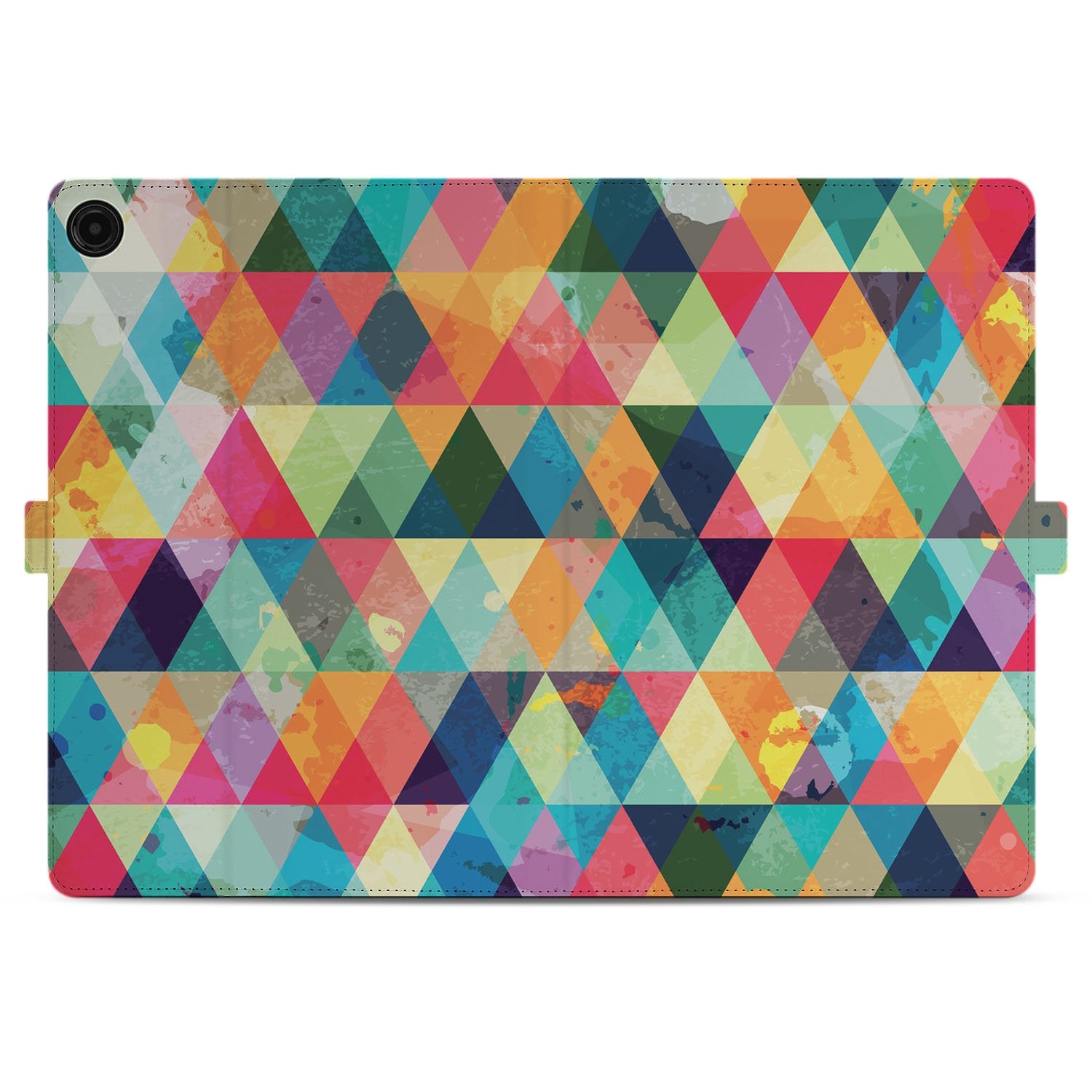 Samsung Galaxy Tab A11 Plus Book Case Hoesje met Standaard Geruit patroon kleurrijk geometrisch design