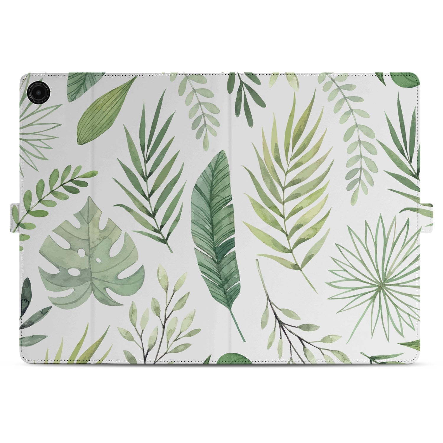 Samsung Galaxy Tab A11 Plus Book Case Hoesje met Standaard Leaves bladeren design voorkant