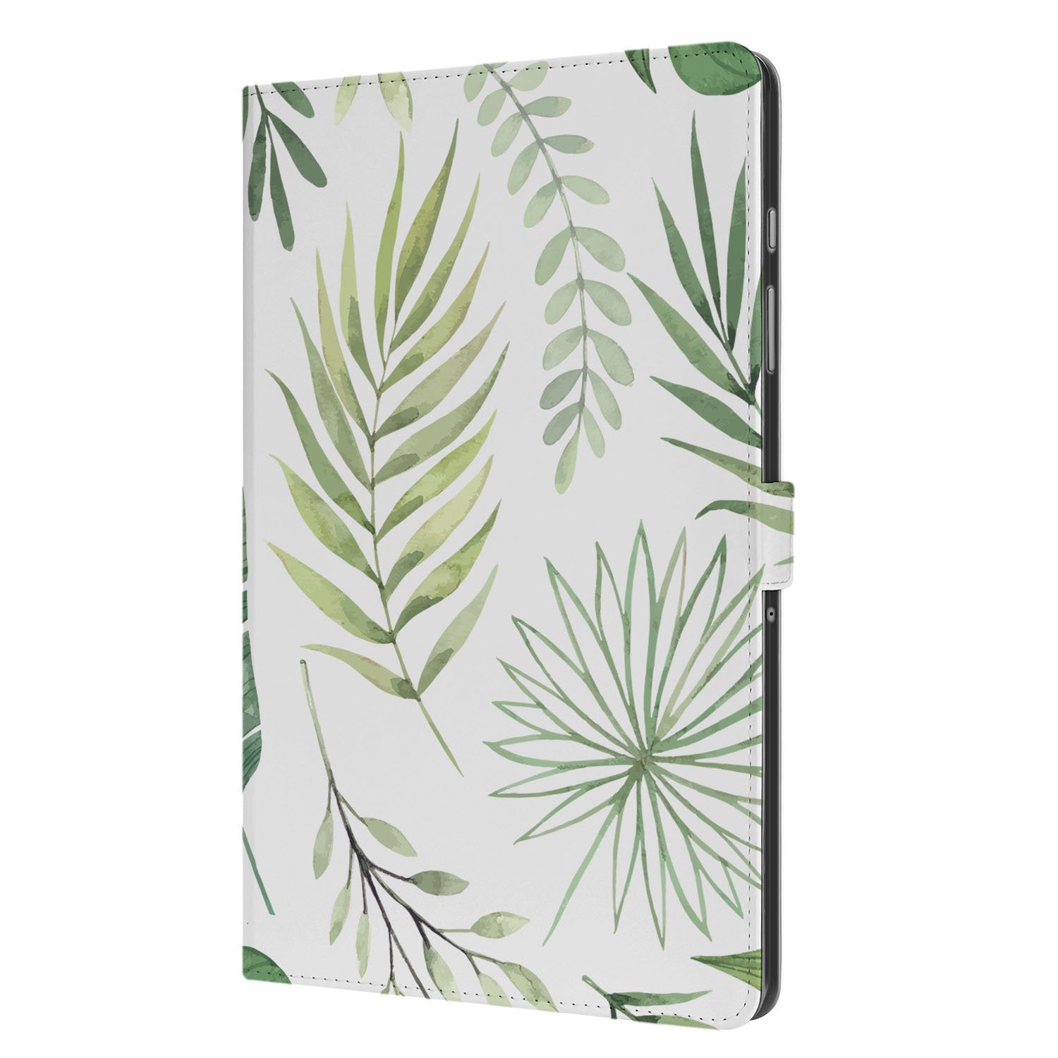 Samsung Galaxy Tab A11 Plus Book Case Hoesje met Standaard Leaves design leaves aanzicht