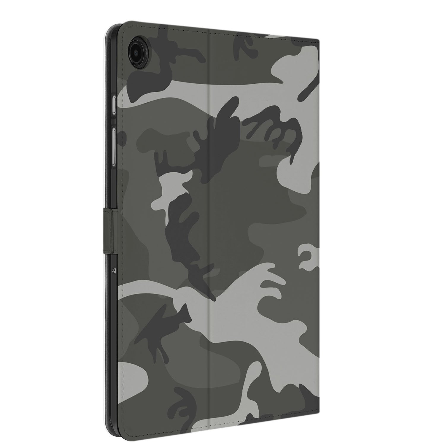 Samsung Galaxy Tab A11 Plus Tablet Hoesje Army Light met Standaard camo design achteraanzicht