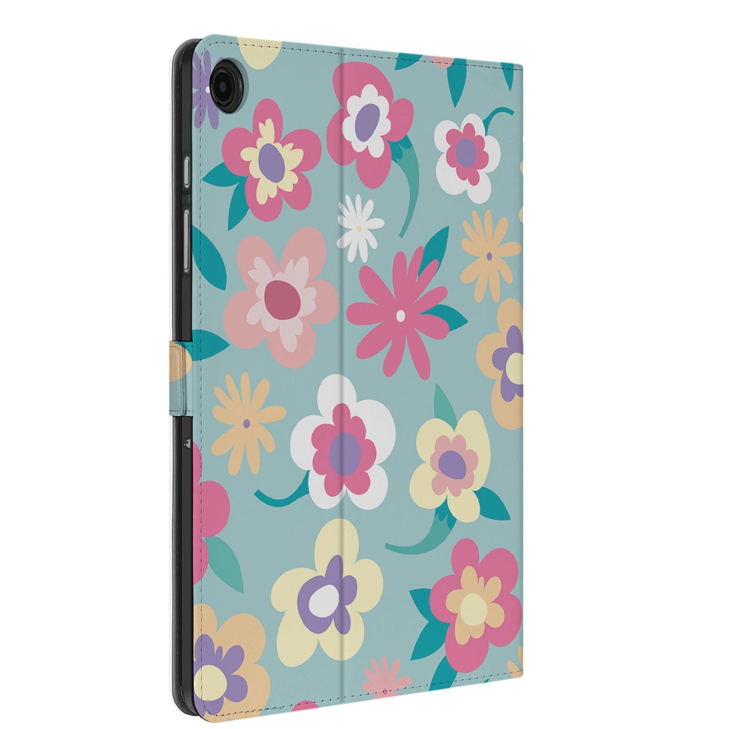 Samsung Galaxy Tab A11 Plus Tablet Hoesje Flower Power met Standaard Flower Power achterzijde