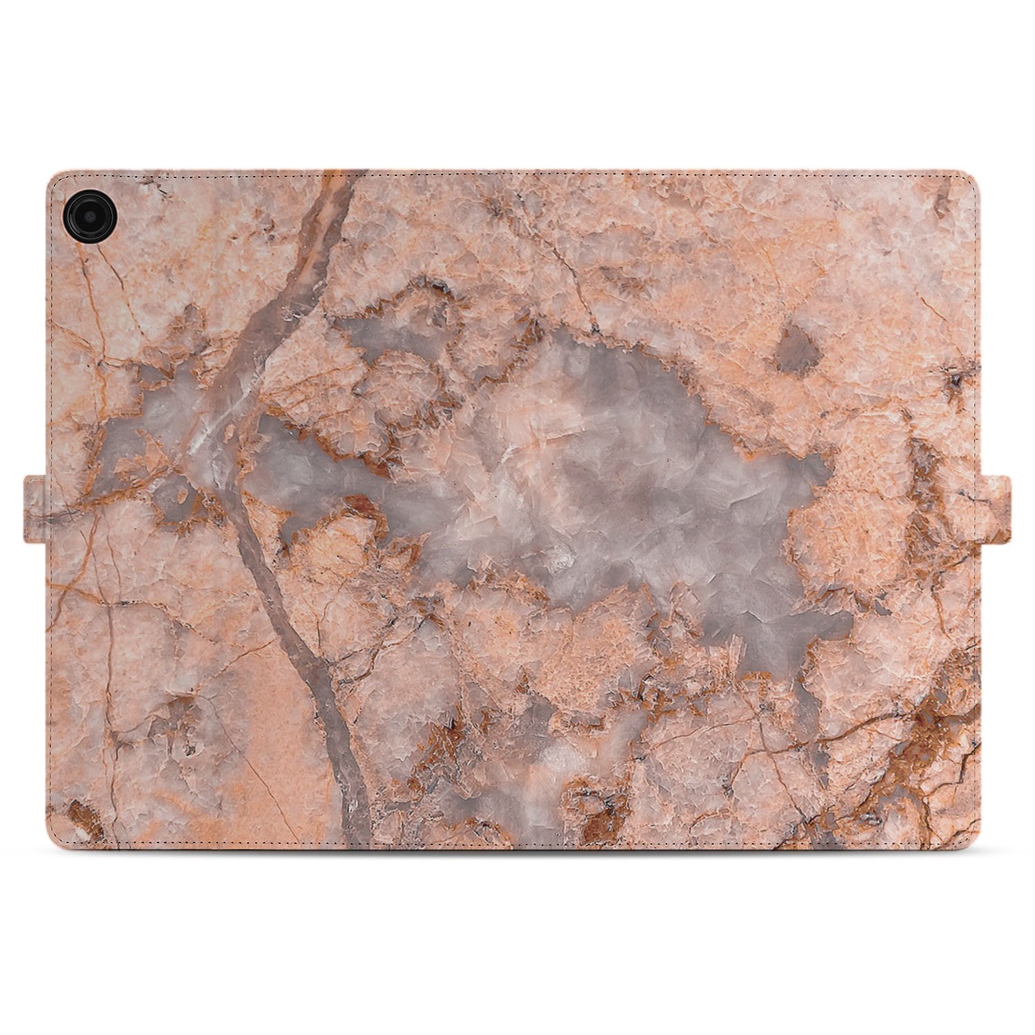 Samsung Galaxy Tab A11 Plus Tablet Hoesje Marmer Oranje met Standaard marmer ontwerp achterkant