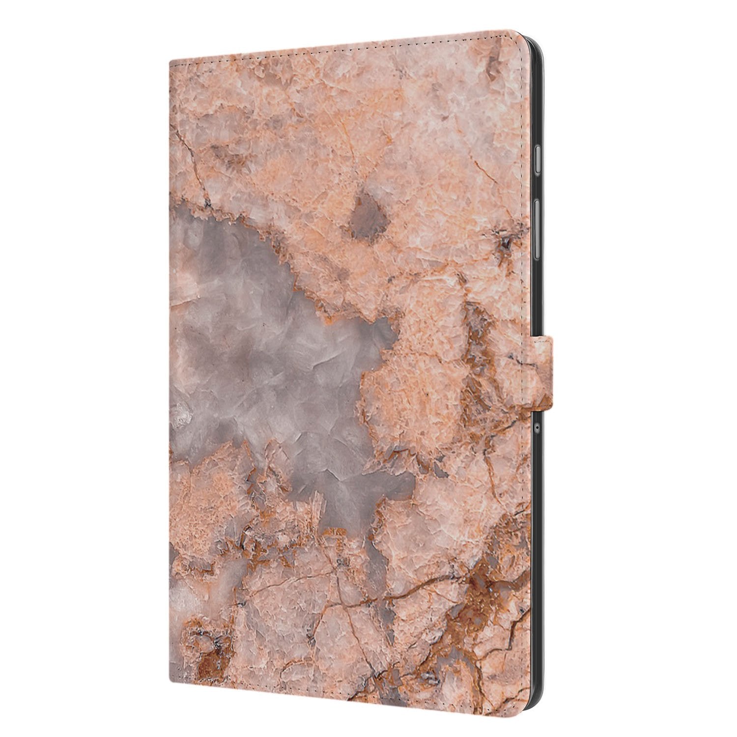 Samsung Galaxy Tab A11 Plus Tablet Hoesje Marmer Oranje met Standaard marmer oranje design voorkant