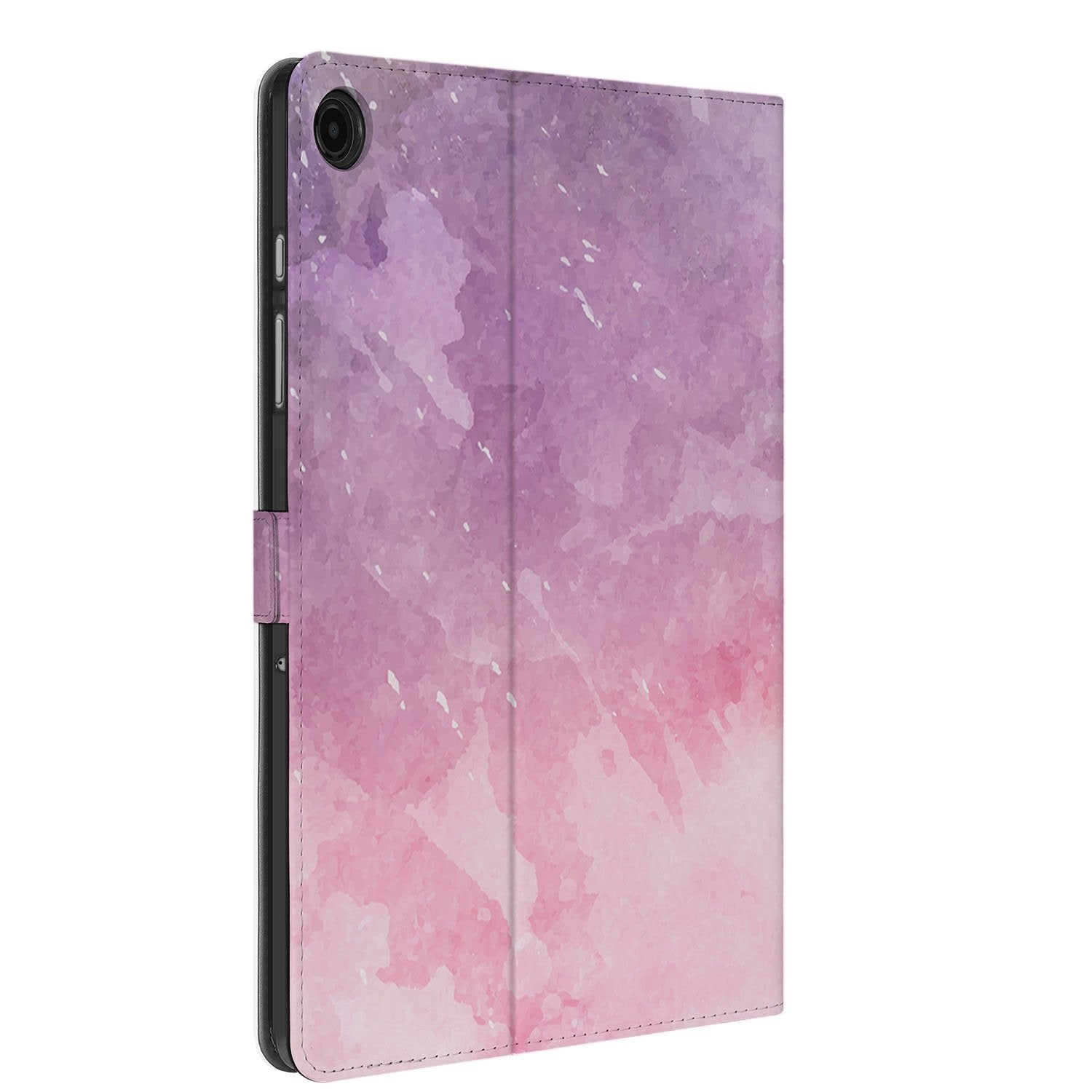 Samsung Galaxy Tab A11 Plus Tablet Hoesje Pink Purple Paint met Standaard hoesje roze lila ontwerp zijaanzicht
