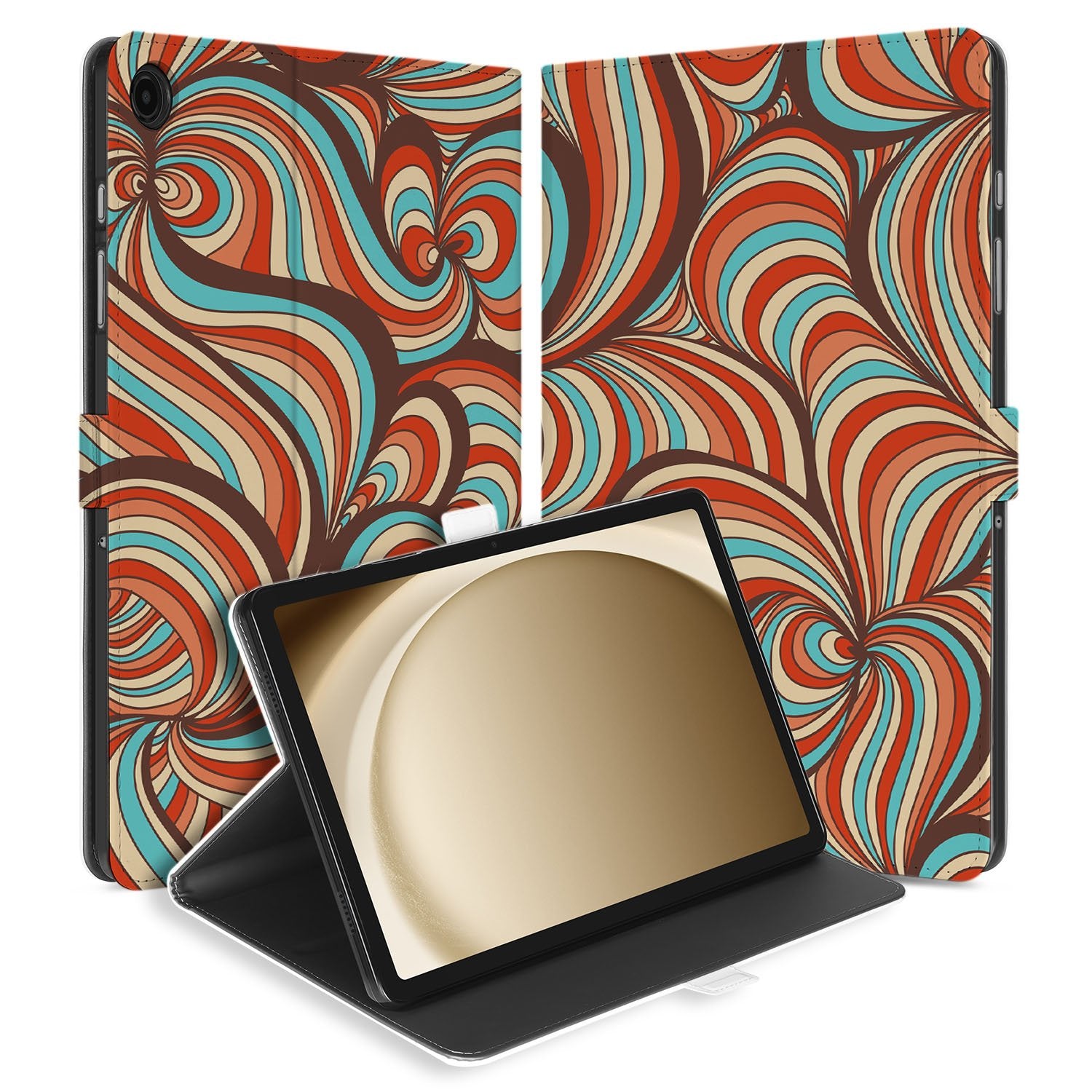 Samsung Galaxy Tab A11 Plus Tablet Hoesje Retro met Standaard design retro aangezicht