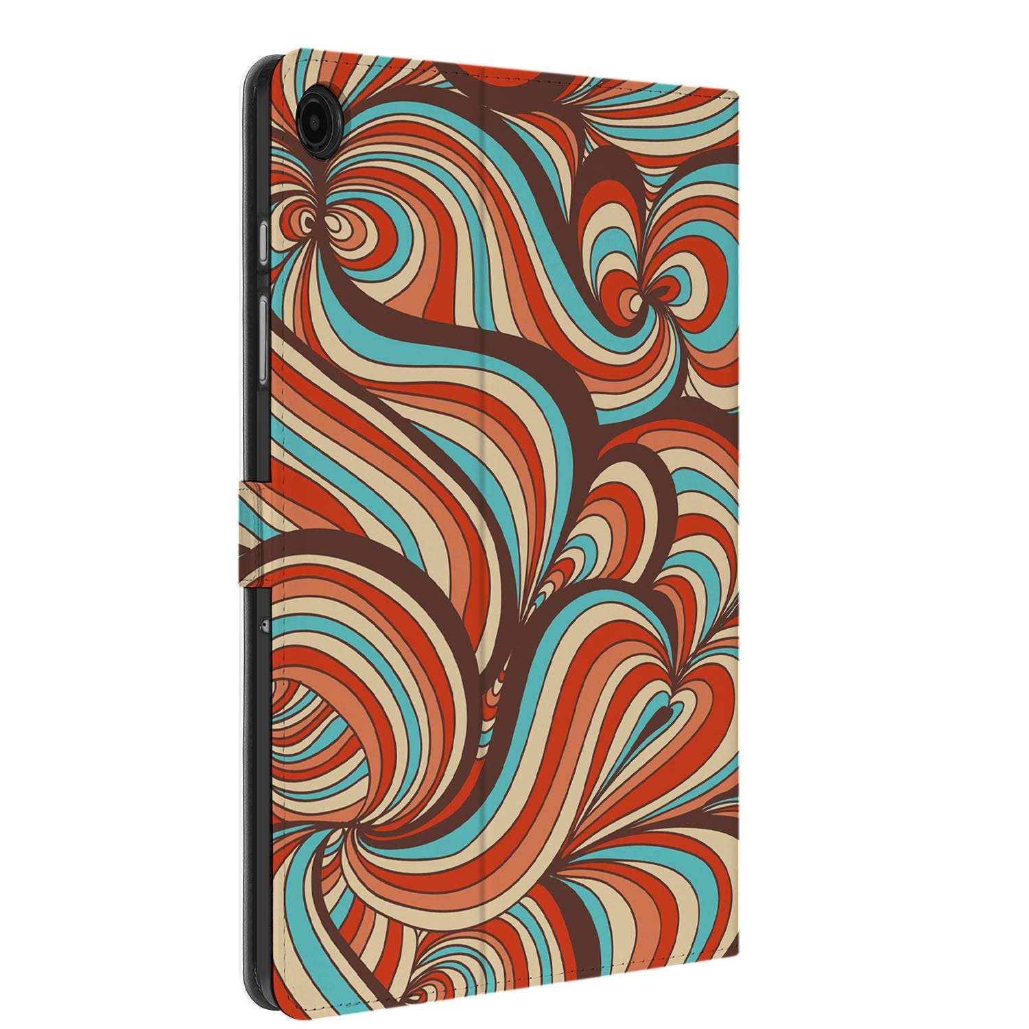 Samsung Galaxy Tab A11 Plus Tablet Hoesje Retro met Standaard retro design zijkant