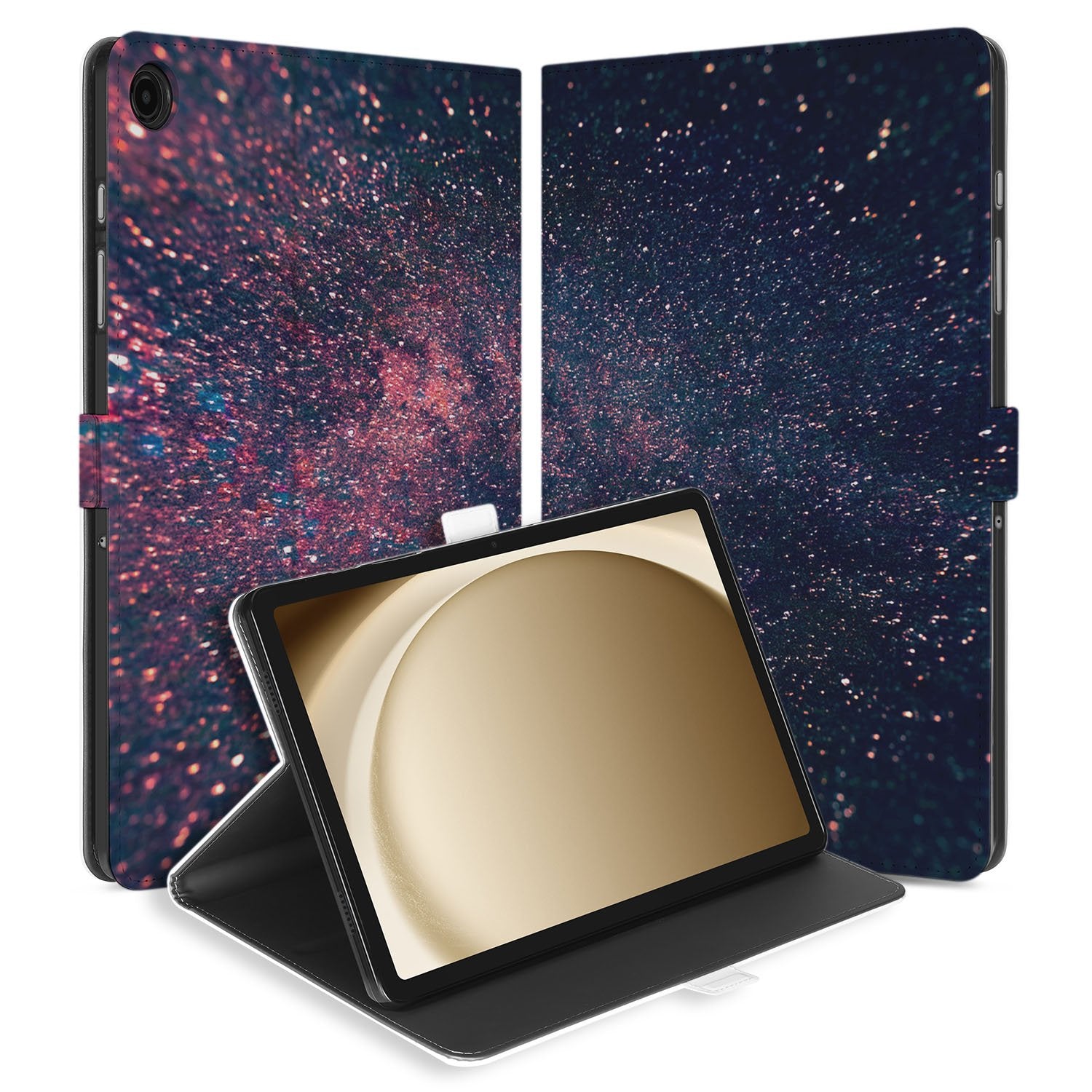 Samsung Galaxy Tab A11 Plus Tablet Hoesje Stars met Standaard hoesje sterren design aanzicht