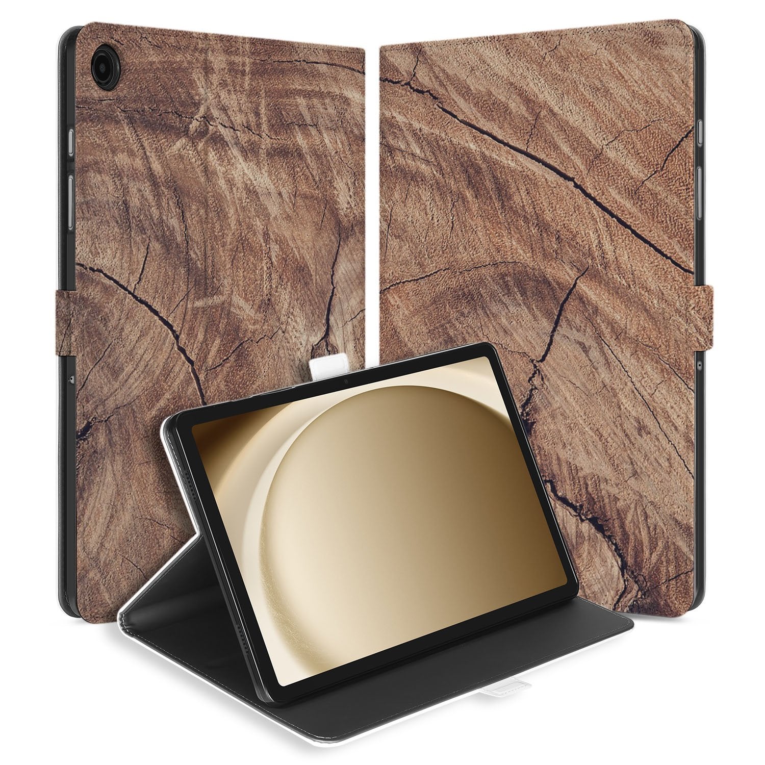 Samsung Galaxy Tab A11 Plus Tablet Hoesje Tree Trunk met Standaard design tree trunk voorkant zijkant