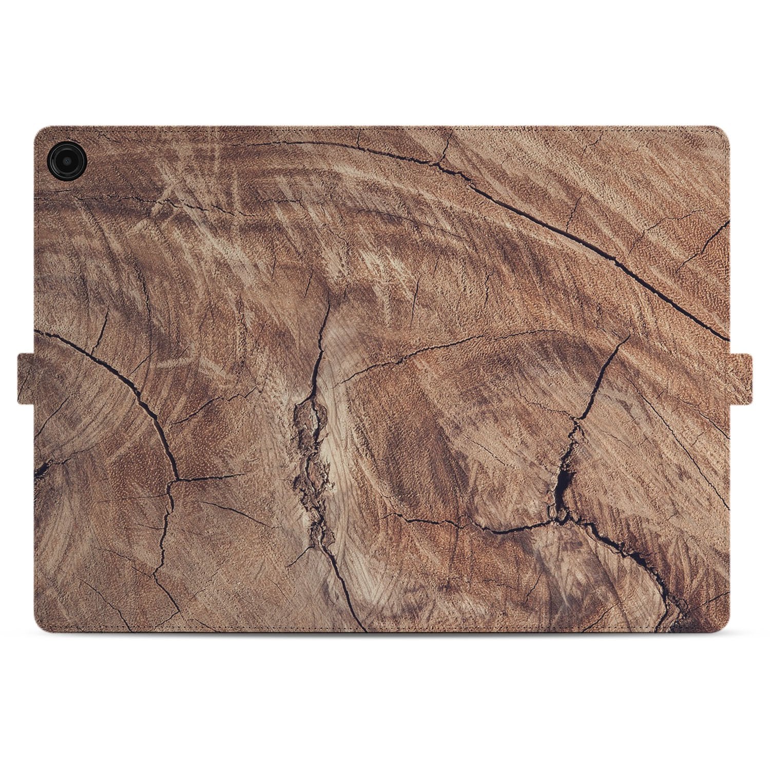 Samsung Galaxy Tab A11 Plus Tablet Hoesje Tree Trunk met Standaard hout textuur achterkant