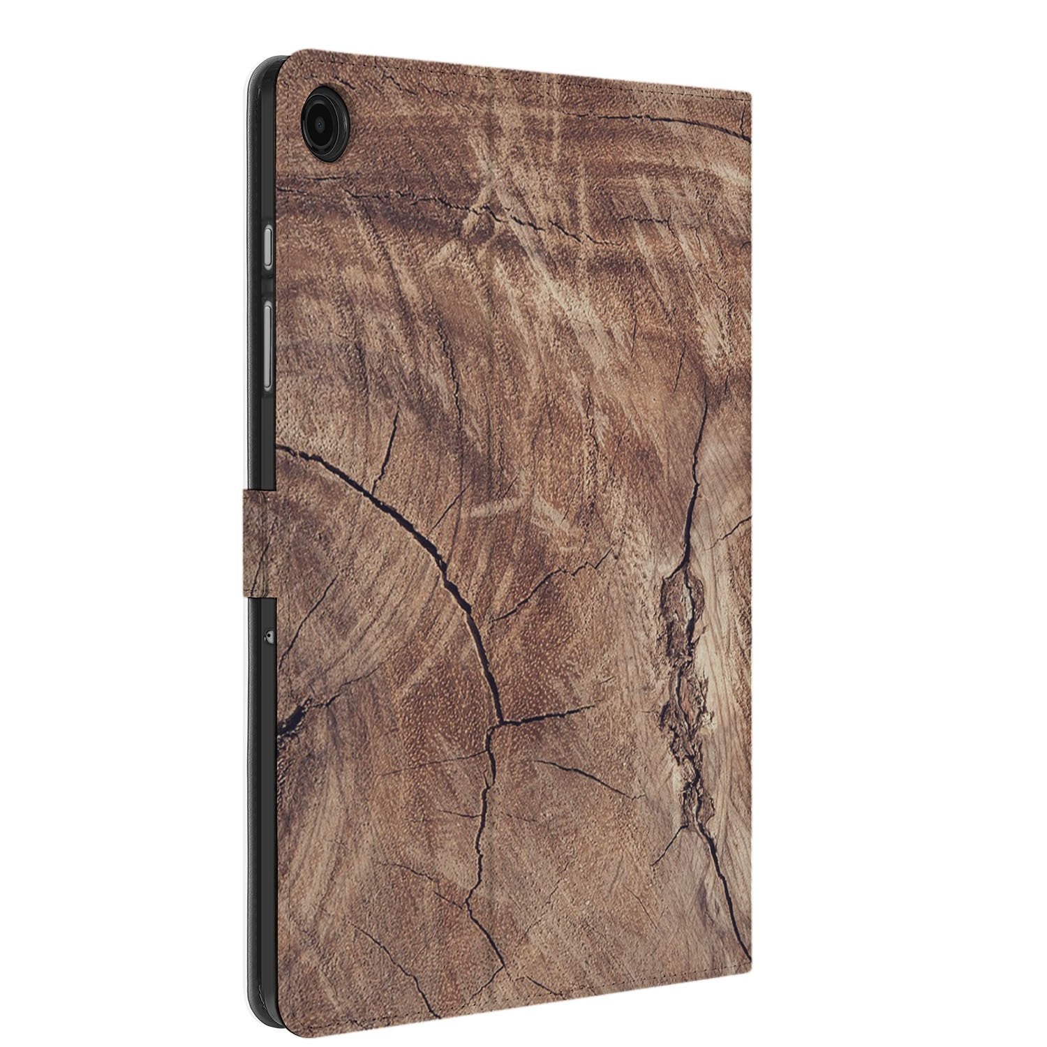 Samsung Galaxy Tab A11 Plus Tablet Hoesje Tree Trunk met Standaard design boomschors achteraanzicht