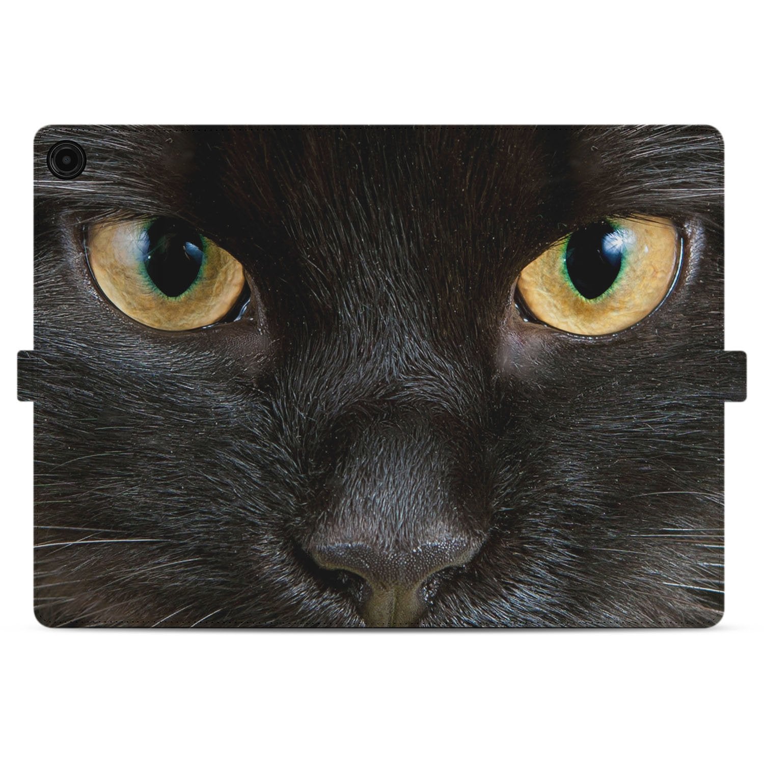 Samsung Galaxy Tab A11 Plus Tablet Hoesje Zwarte Kat met Standaard zwart kat design voorkant
