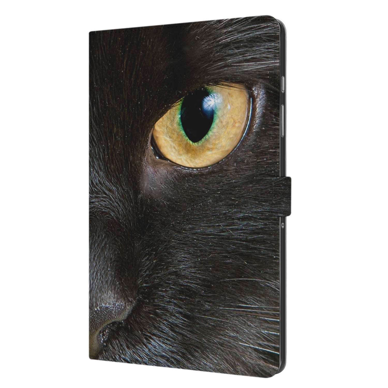 Samsung Galaxy Tab A11 Plus Tablet Hoesje Zwarte Kat met Standaard designkat voorkant