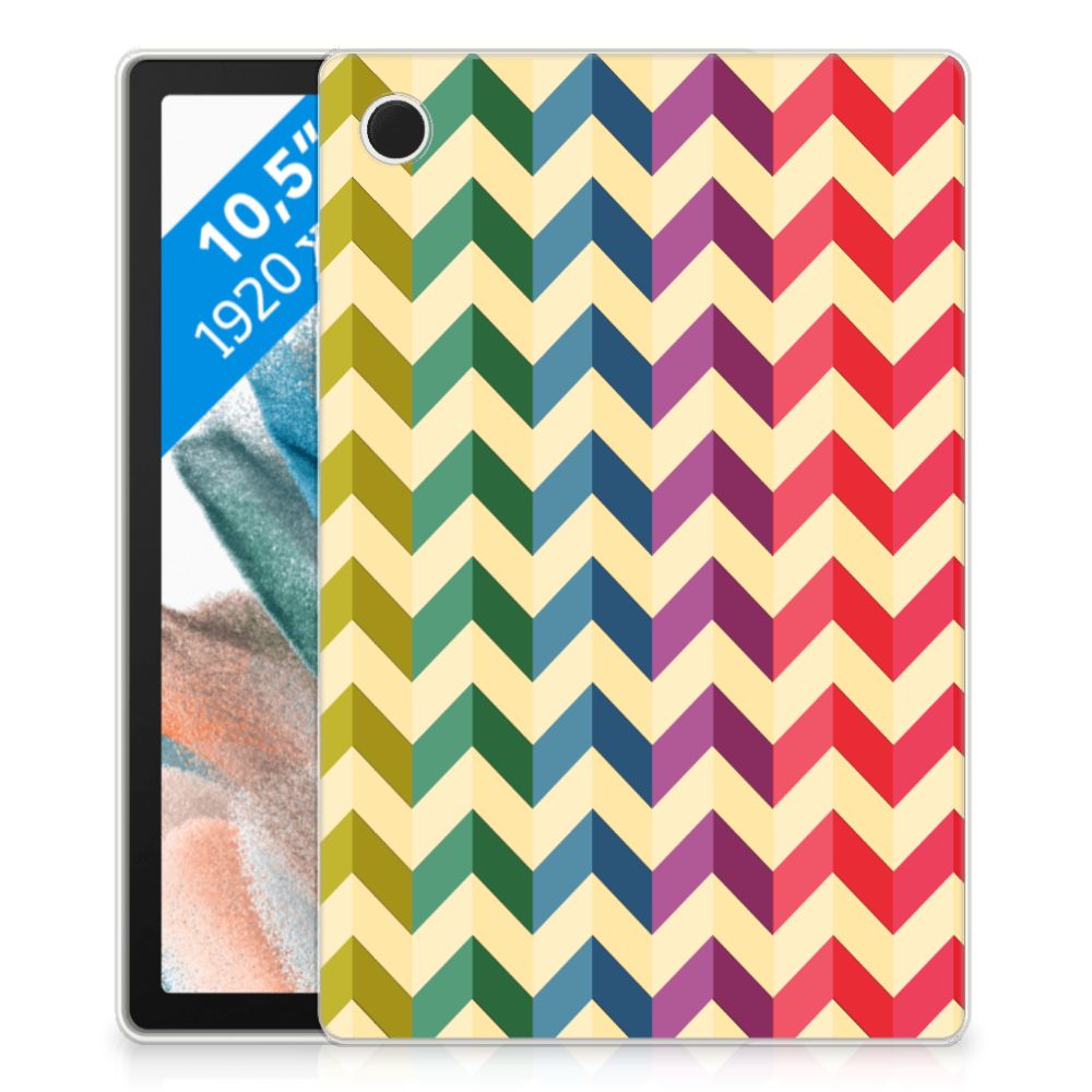 Samsung Galaxy Tab A8 2021/2022 Hippe Hoes Zigzag Multi Color achterkant design