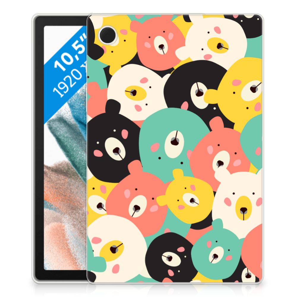 Samsung Galaxy Tab A8 2021/2022 Tablet Back Cover Bears berendig ontwerp vrolijke kleuren knuffelbeertjes