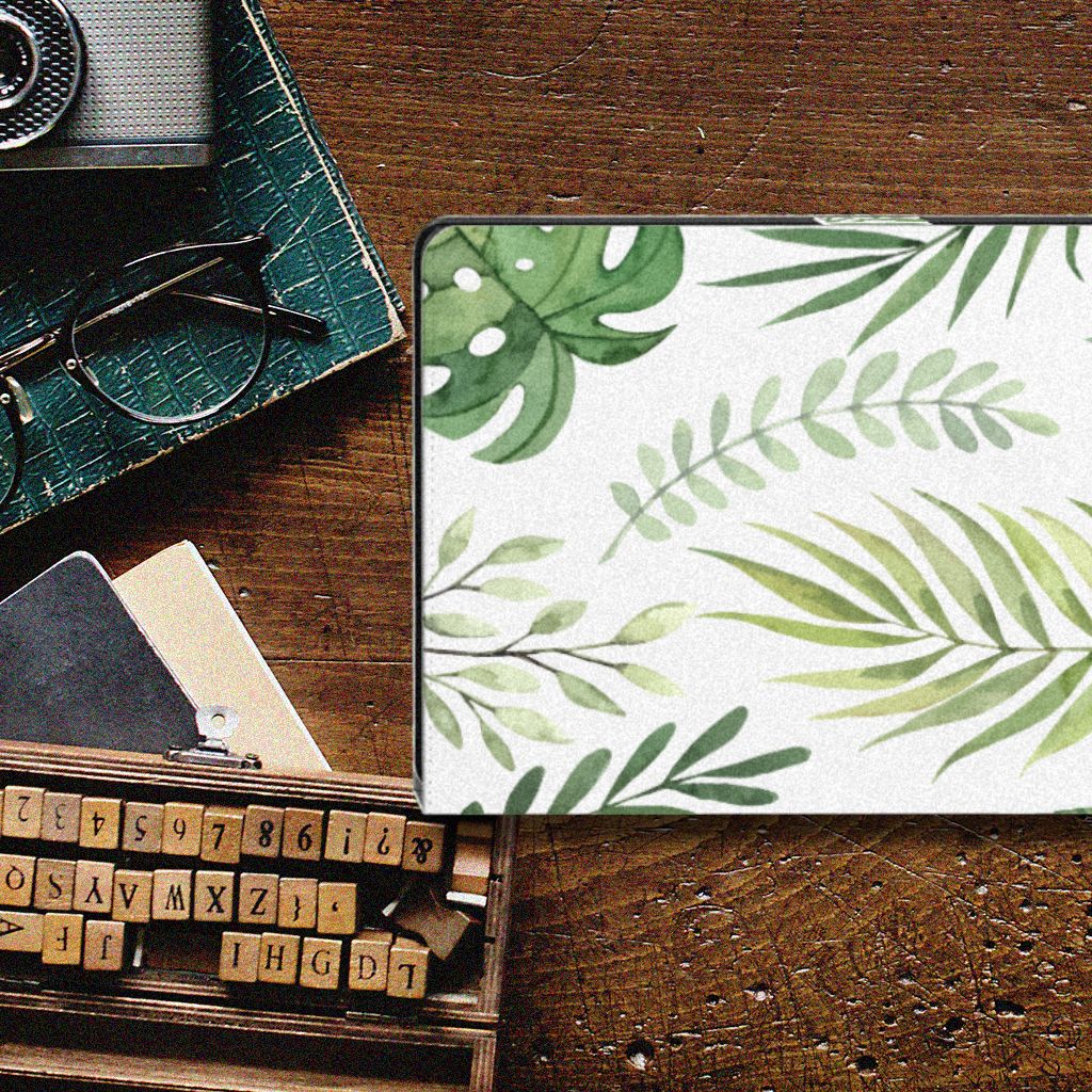 Samsung Galaxy Tab A8 2021/2022 Tablet Cover Leaves design vooraan