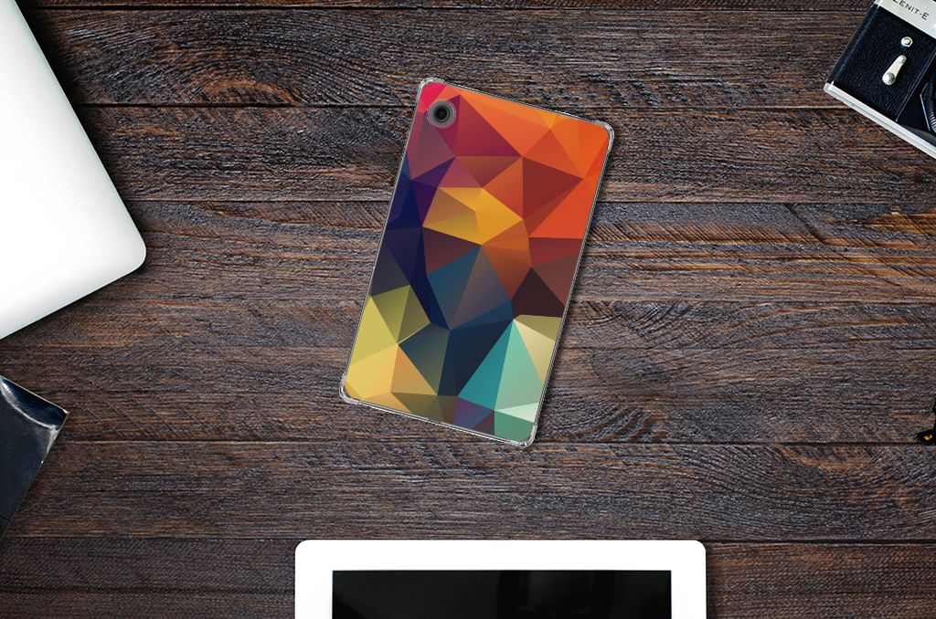 Samsung Galaxy Tab A9 Back Cover Polygon Color kleurrijke driehoeken design